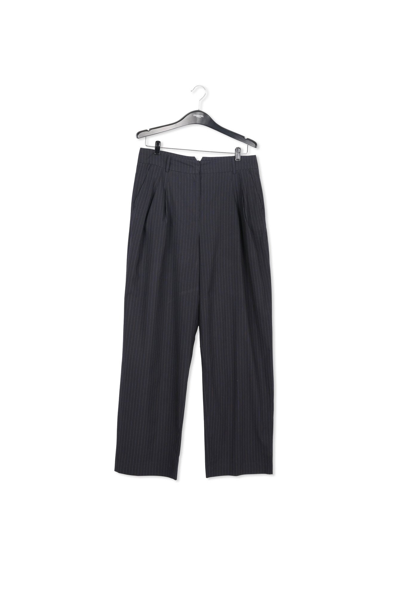 Dark blue pinstriped tailored pants RE—SSENTIEL | Essentiel second hand