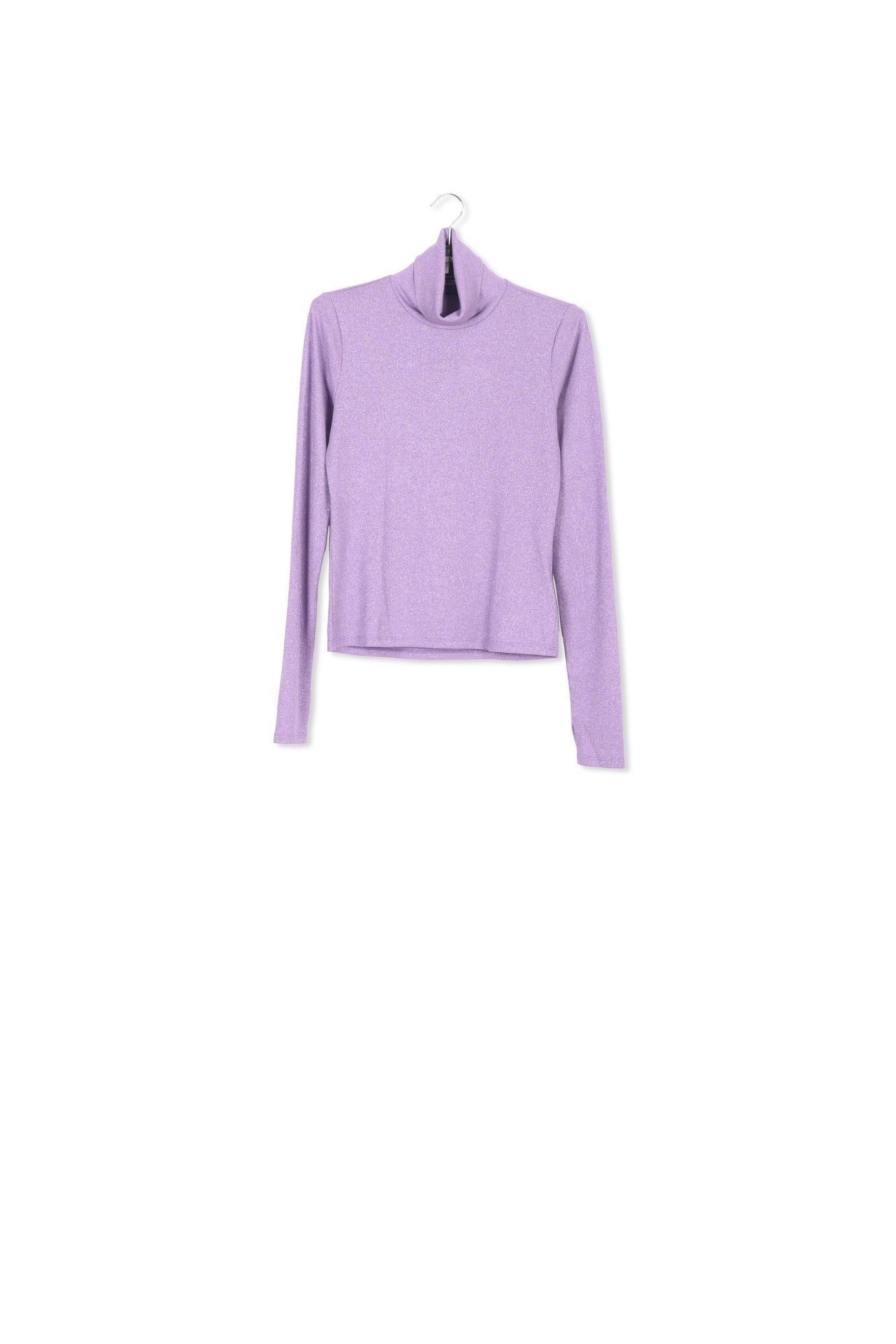 Lilac lurex turtleneck top RE—SSENTIEL | Essentiel second hand