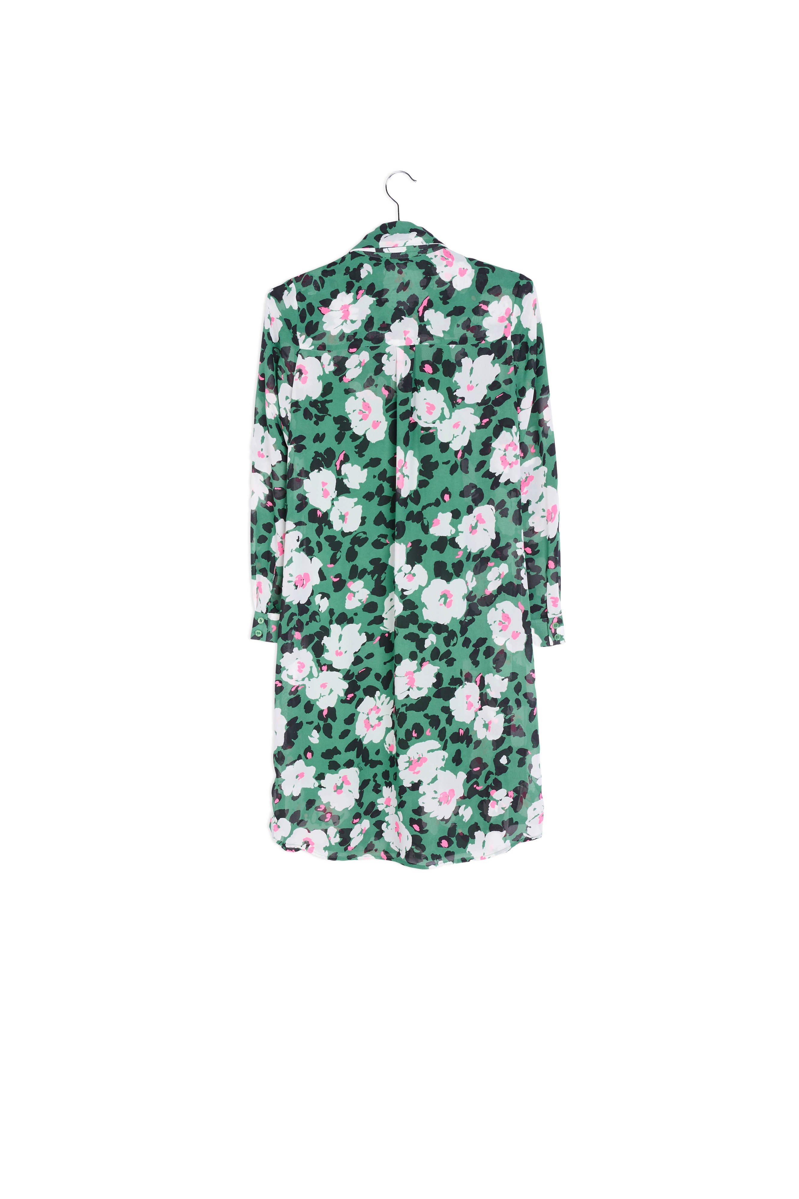 Robe midi verte à fleurs avec ceinture RE—SSENTIEL | Essentiel second hand