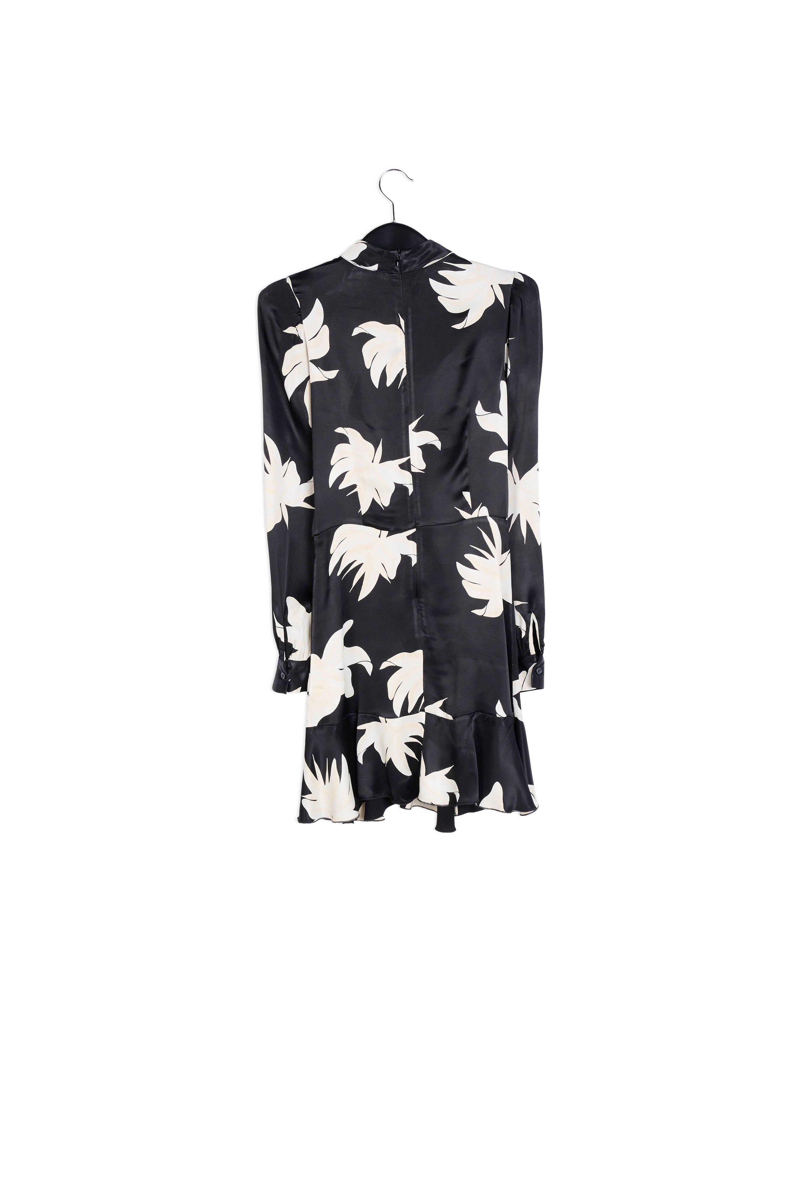 Black and off-white floral midi dress RE—SSENTIEL | Essentiel second hand