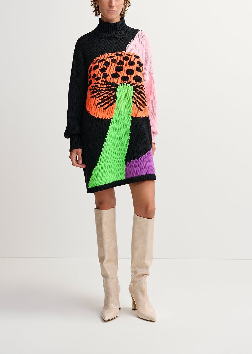 Multicolor intarsia-knitted sweater dress RE—SSENTIEL | Essentiel second hand