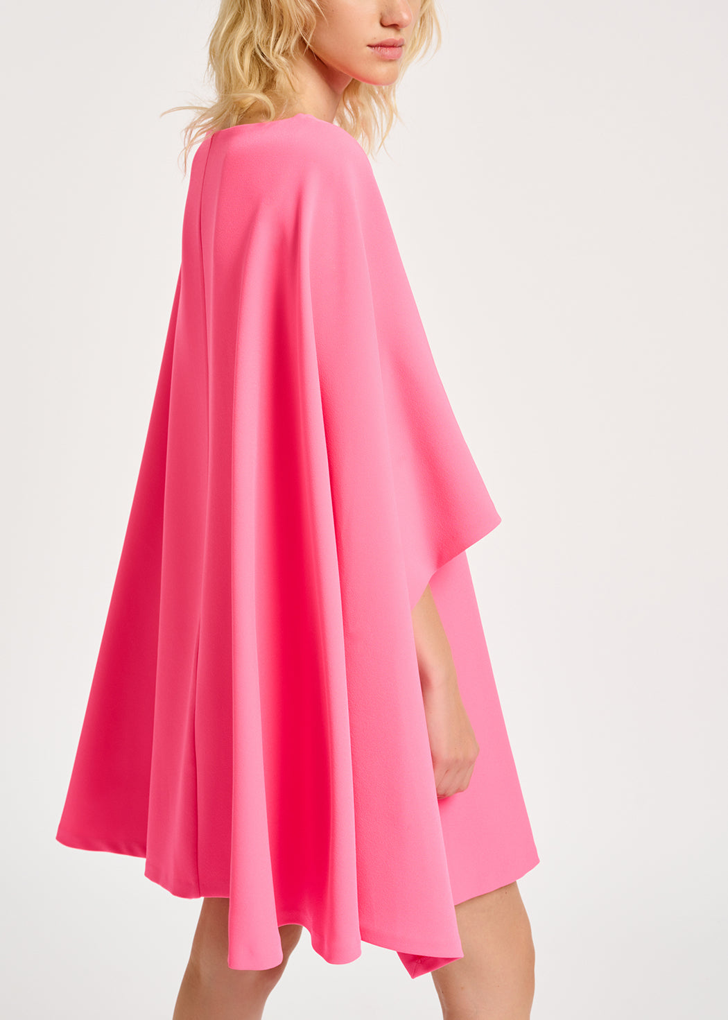 Neon pink cape-effect mini dress RE—SSENTIEL | Essentiel second hand