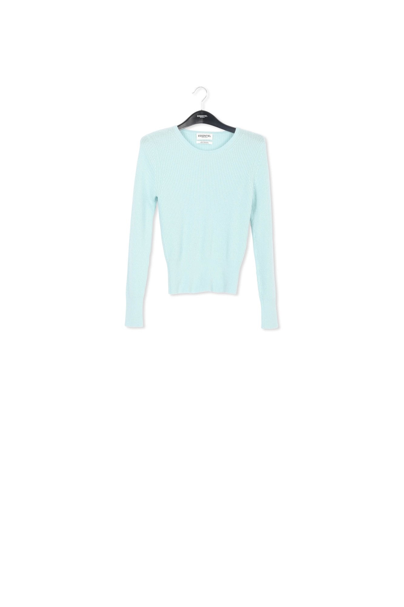Light blue merino-cashmere rib-knit sweater RE—SSENTIEL | Essentiel second hand