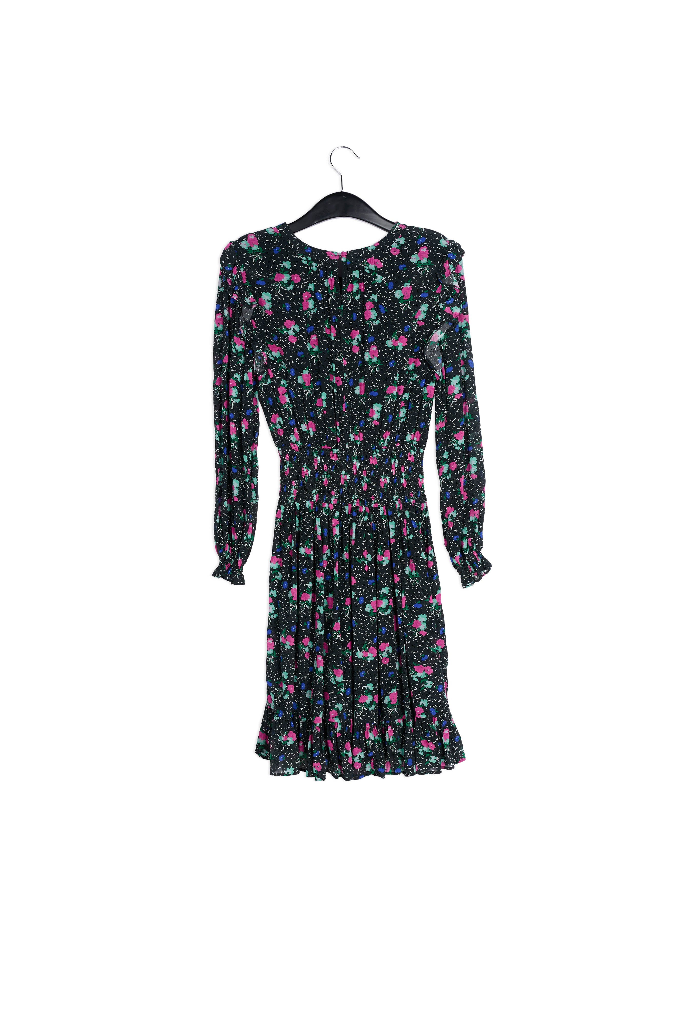 Black floral-print midi dress RE—SSENTIEL | Essentiel second hand
