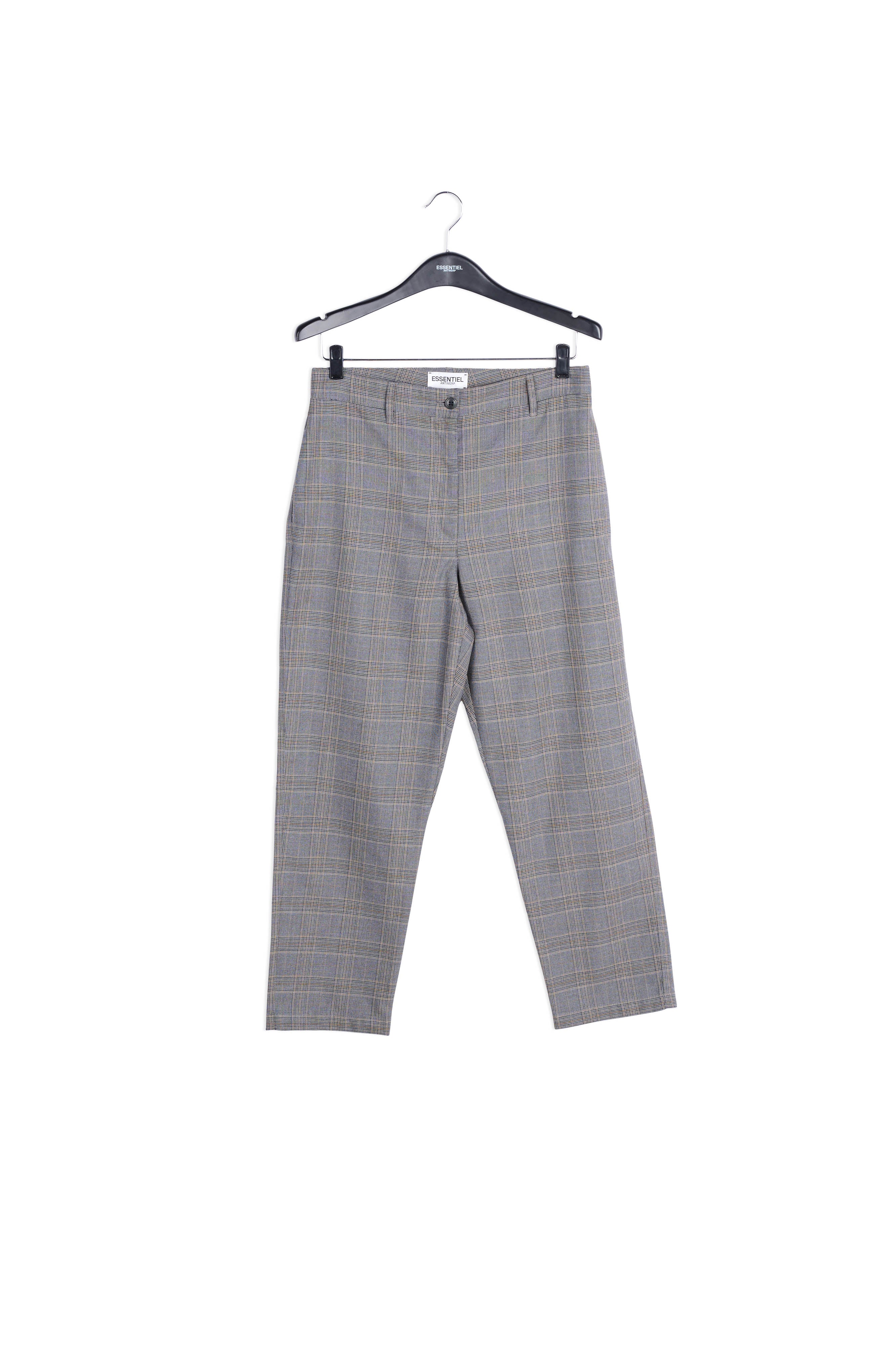 Pantalon boyfriend gris à carreaux RE—SSENTIEL | Essentiel second hand