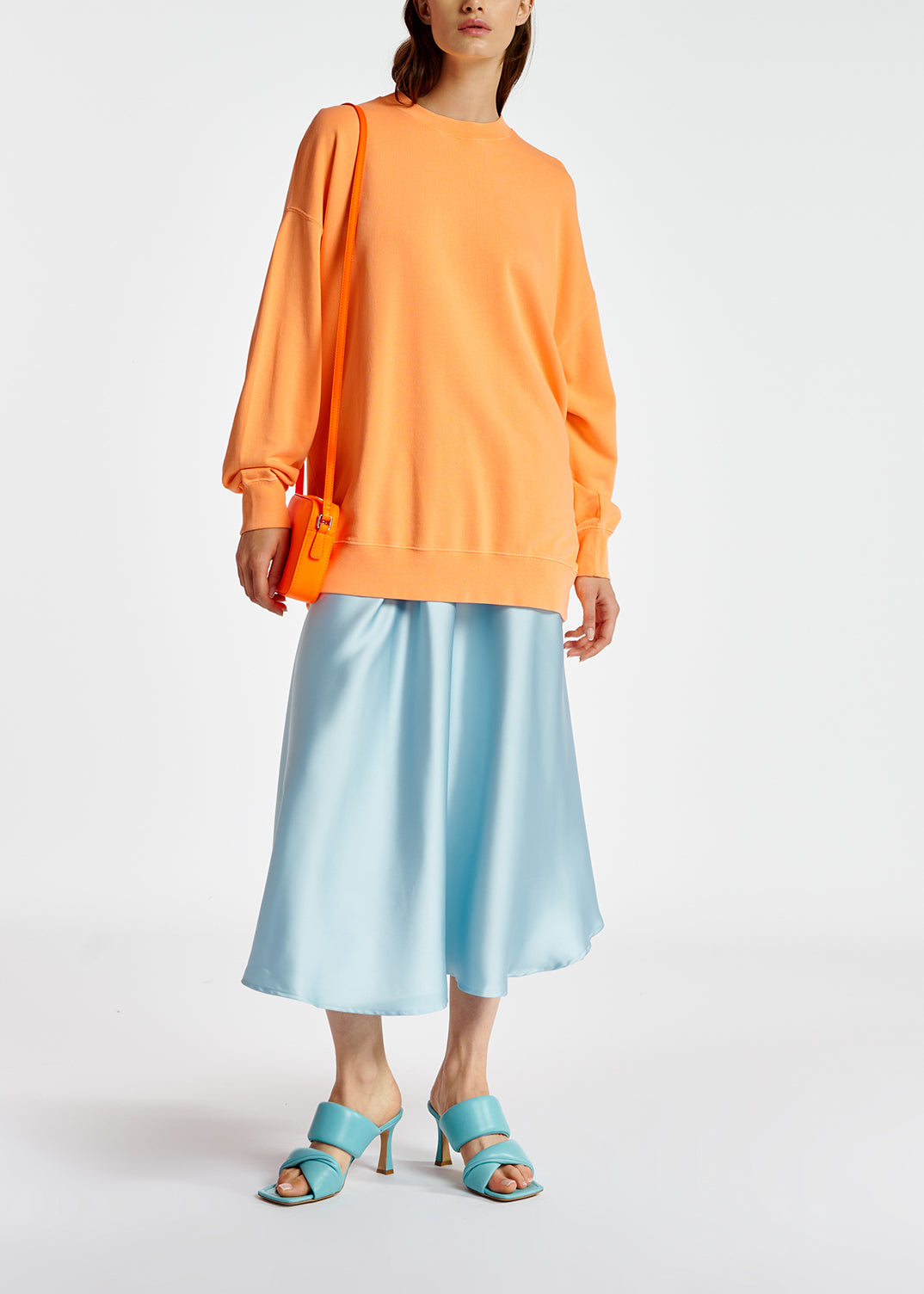 Jupe midi bleu clair à fleurs RE—SSENTIEL | Essentiel second hand