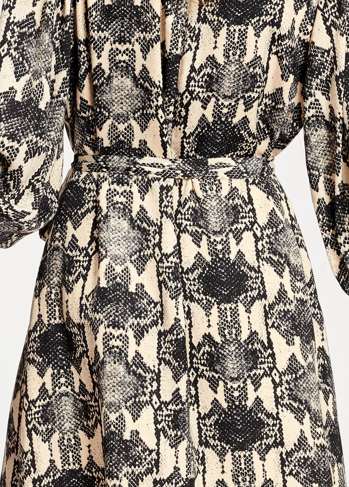 Mini robe à col roulé écrue à imprimé serpent RE—SSENTIEL | Essentiel second hand