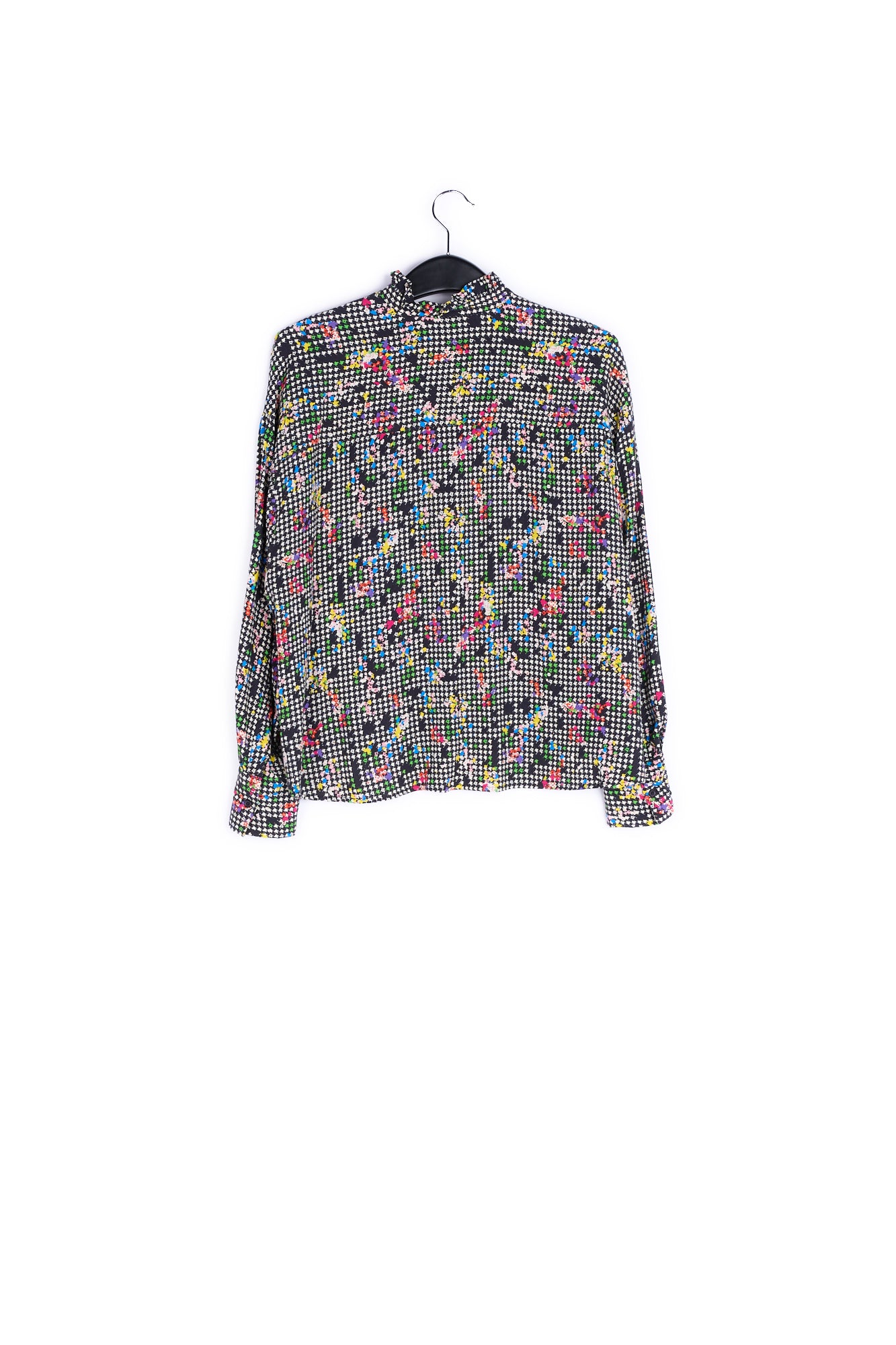 Black and white boxy shirt with frilled collar RE—SSENTIEL | Essentiel second hand