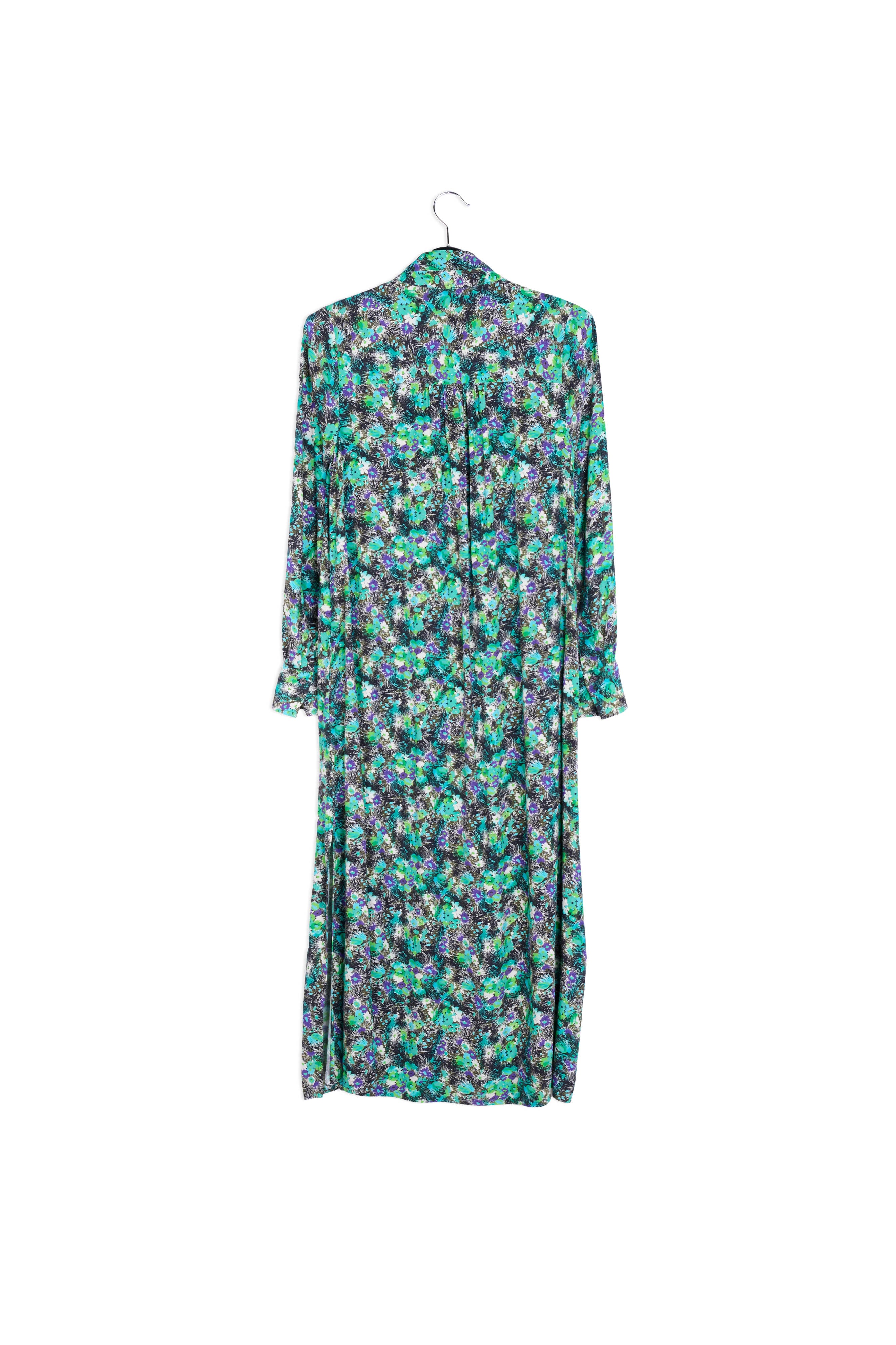 Green floral print a-line shirt dress RE—SSENTIEL | Essentiel second hand