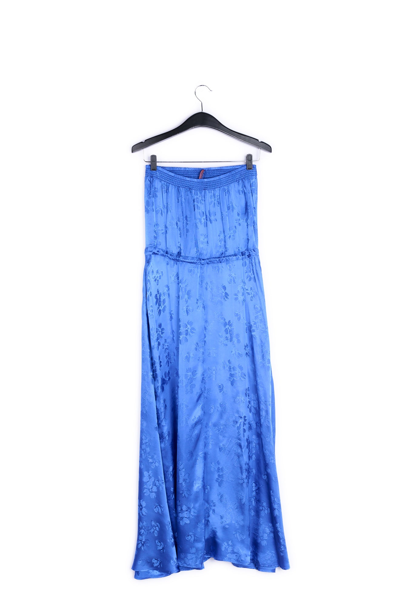Cobalt blue floral-print jacquard maxi dress RE—SSENTIEL | Essentiel second hand