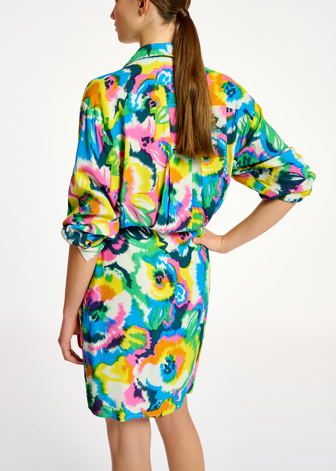 Multicolor floral print mini wrap dress RE—SSENTIEL | Essentiel second hand