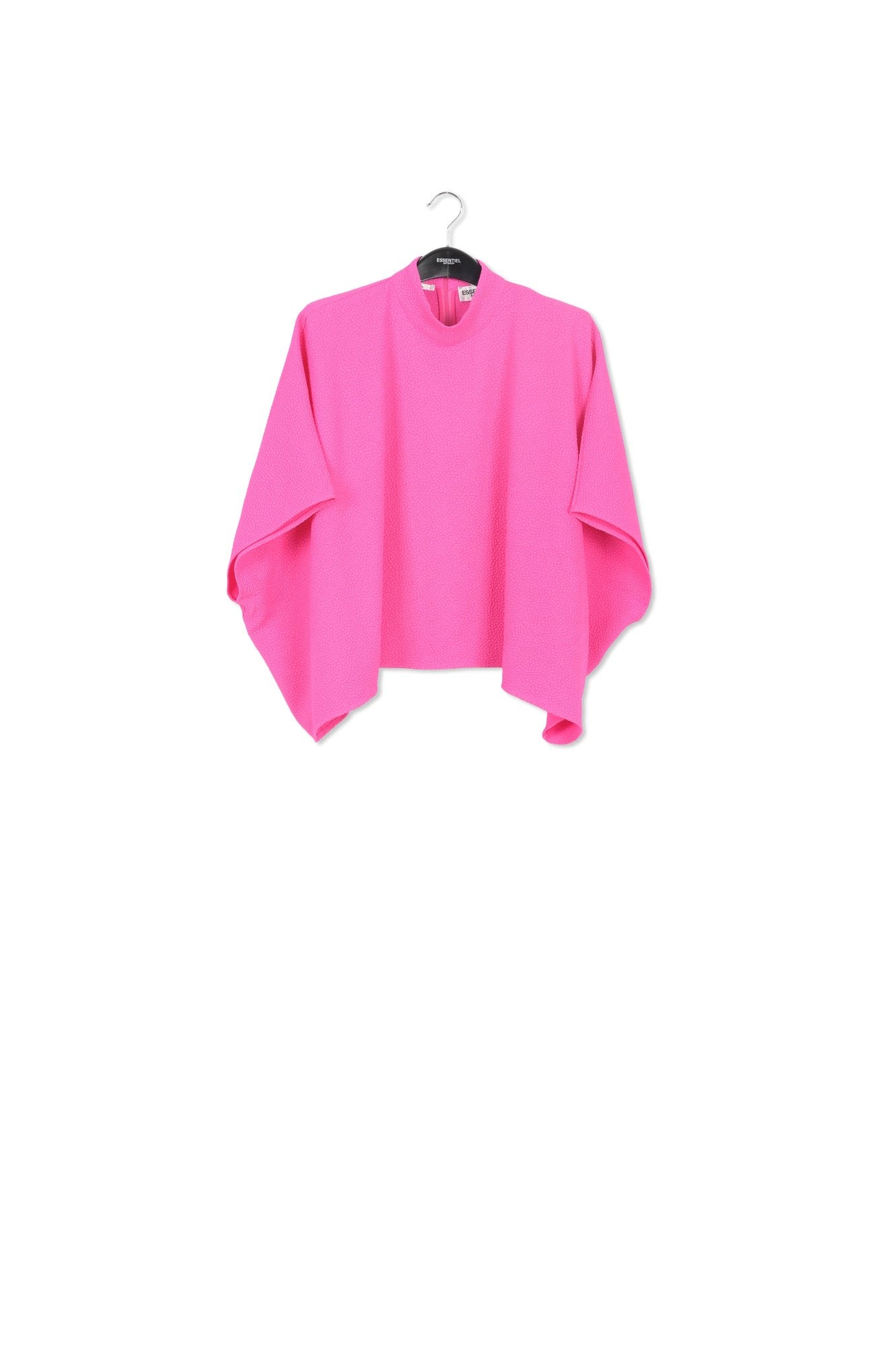 Fuchsia oversized top with stand-up collar RE—SSENTIEL | Essentiel second hand