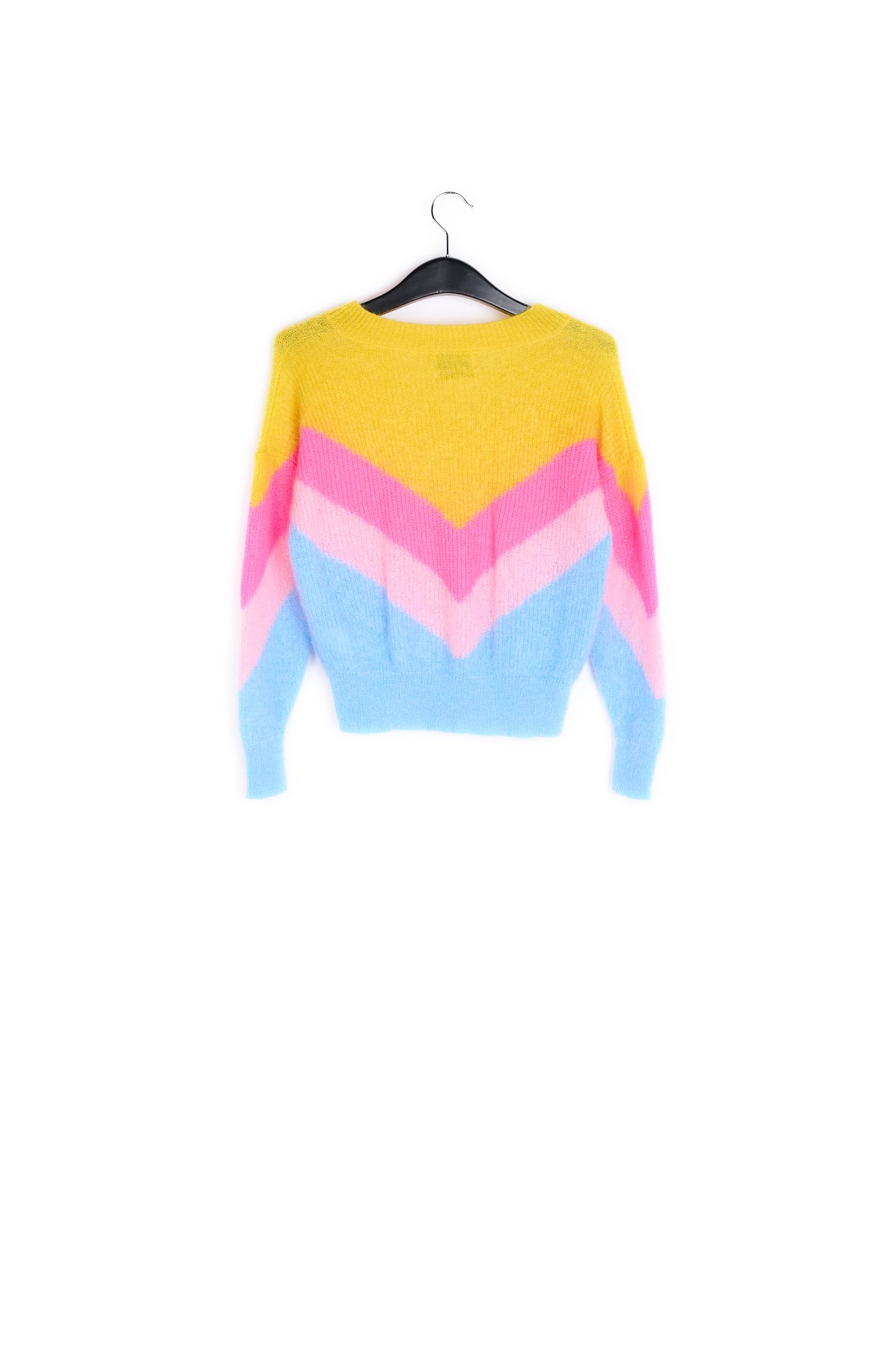 Yellow, pink and blue v pattern sweater RE—SSENTIEL | Essentiel second hand