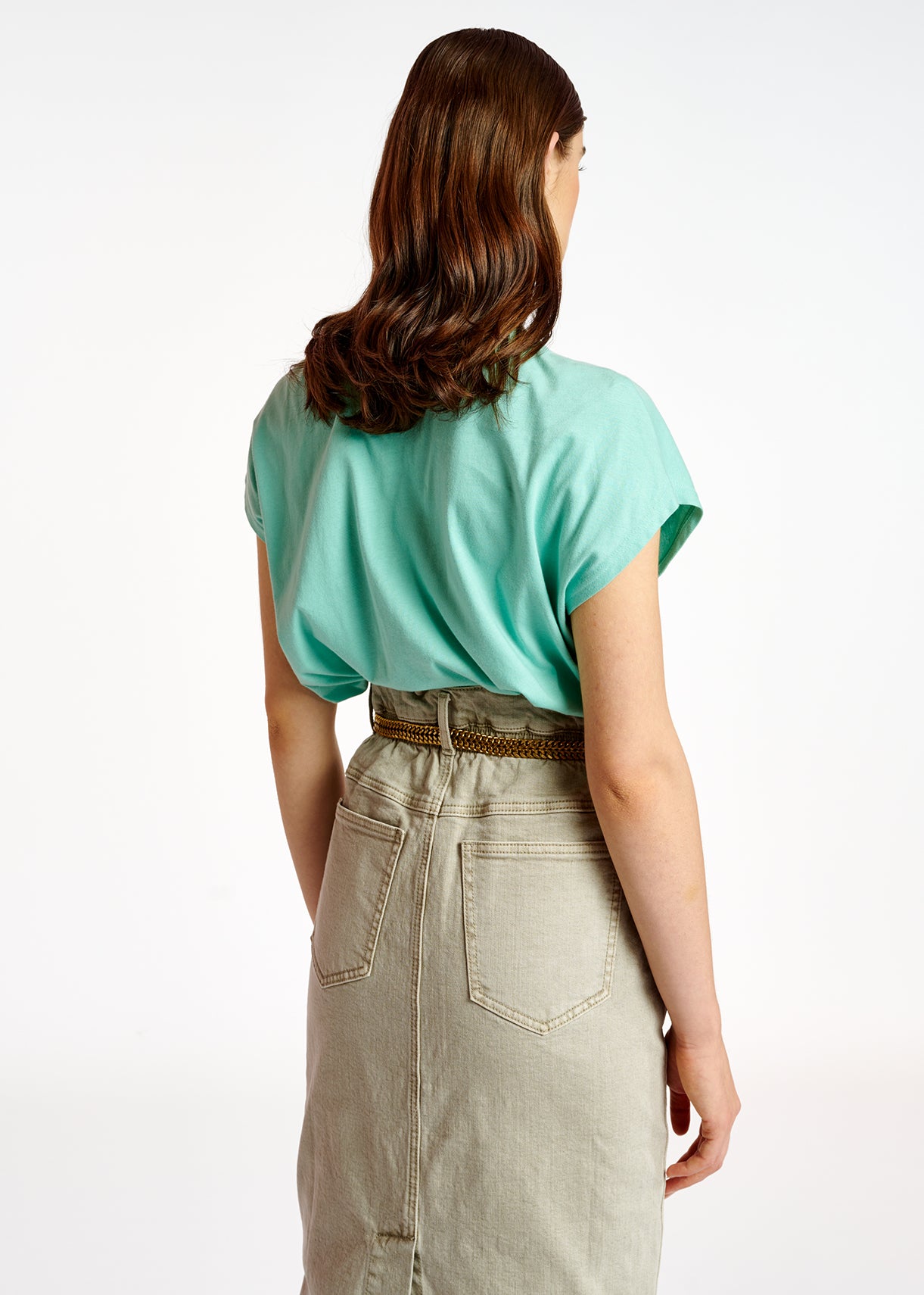 Turquoise organic cotton T-shirt RE—SSENTIEL | Essentiel second hand