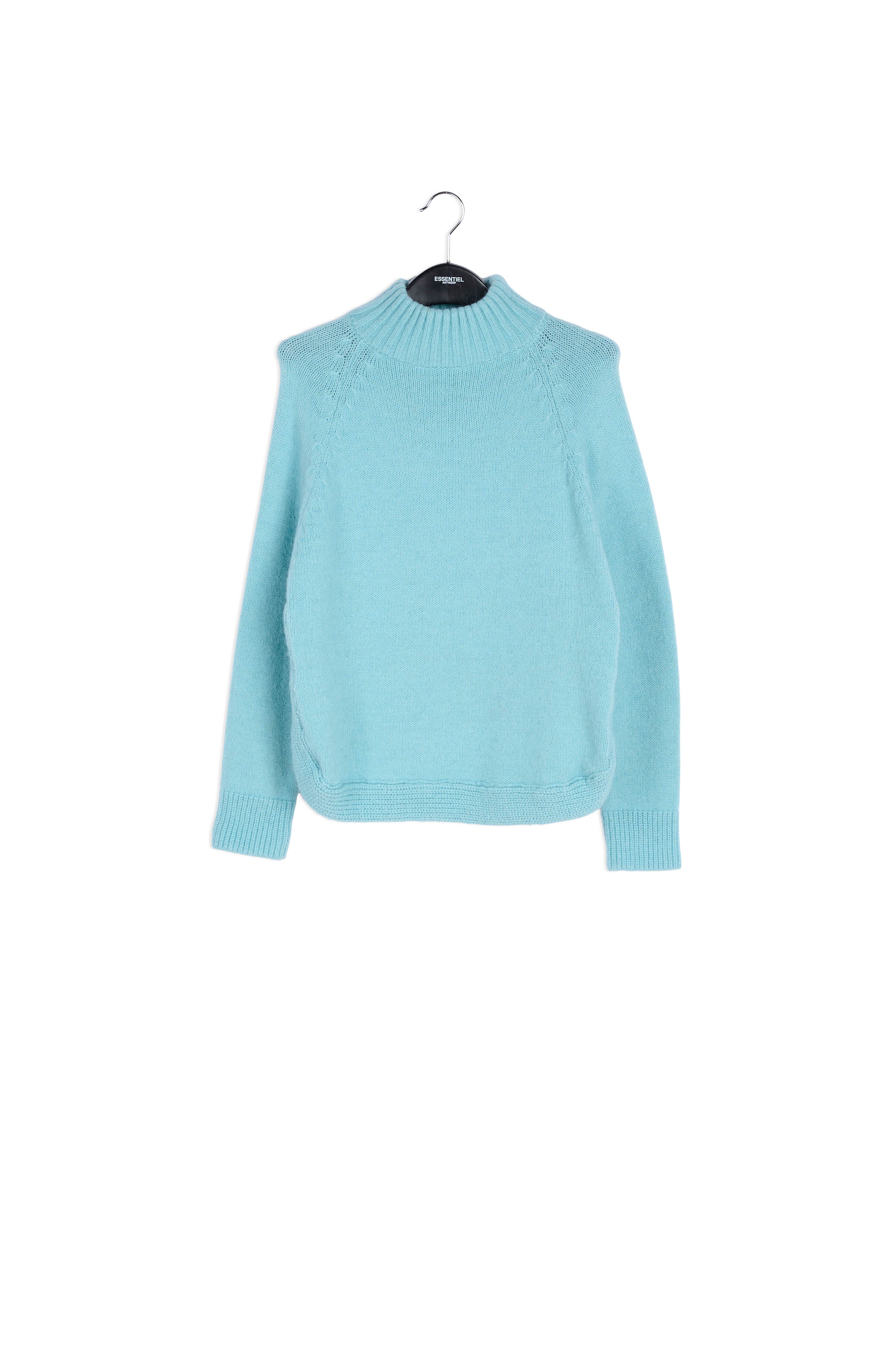 Blauwe effen gebreide trui RE—SSENTIEL | Essentiel second hand