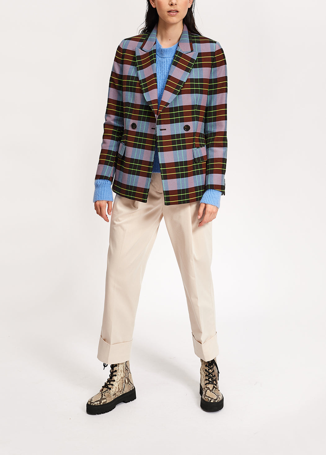 Light blue ribbed mohair-blend sweater RE—SSENTIEL | Essentiel second hand