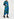 Robe midi à imprimé abstrait bleu, noir et vert Faume - seconde main