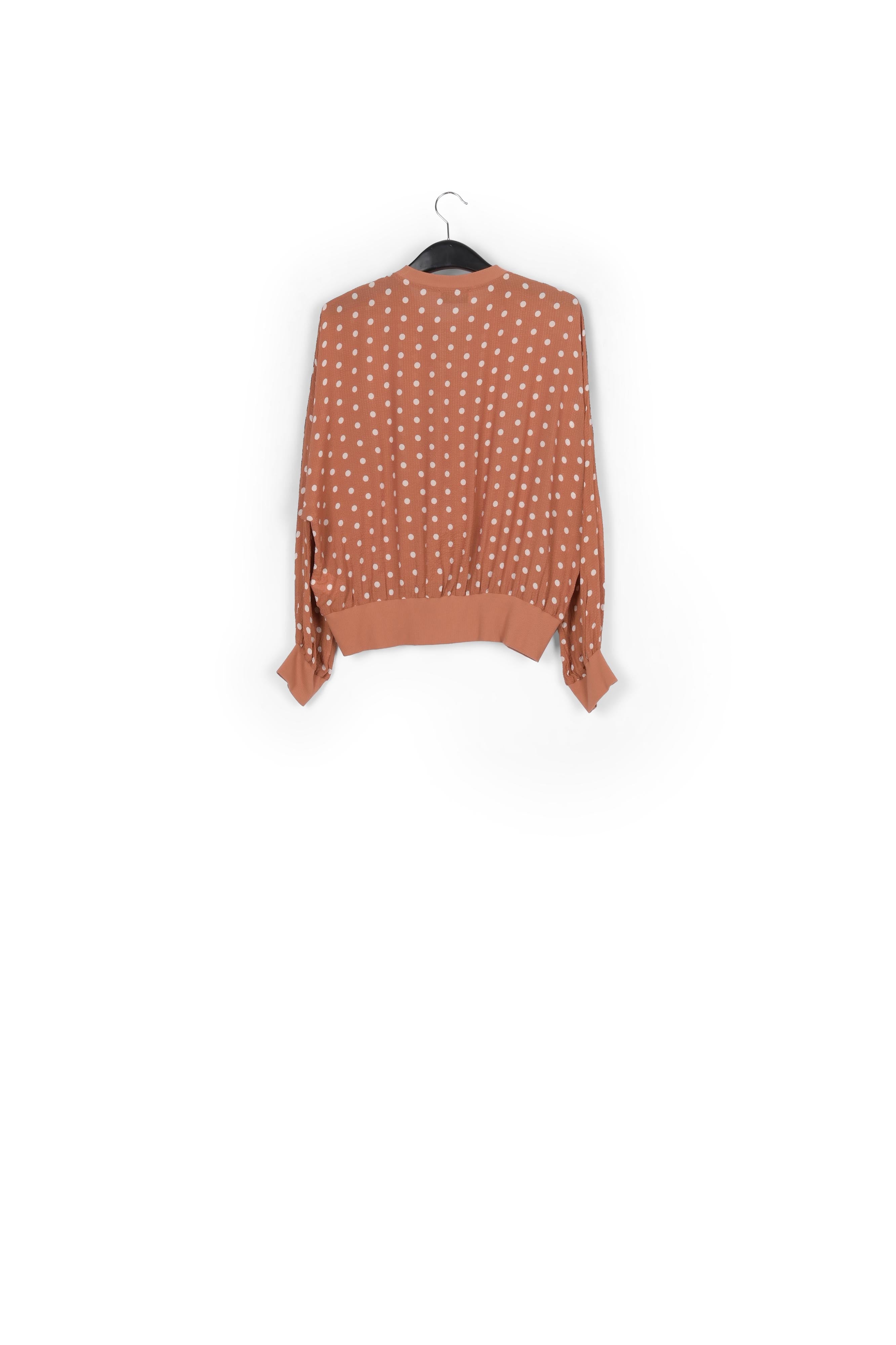 Brown and white polka-dot loose-fit top RE—SSENTIEL | Essentiel second hand