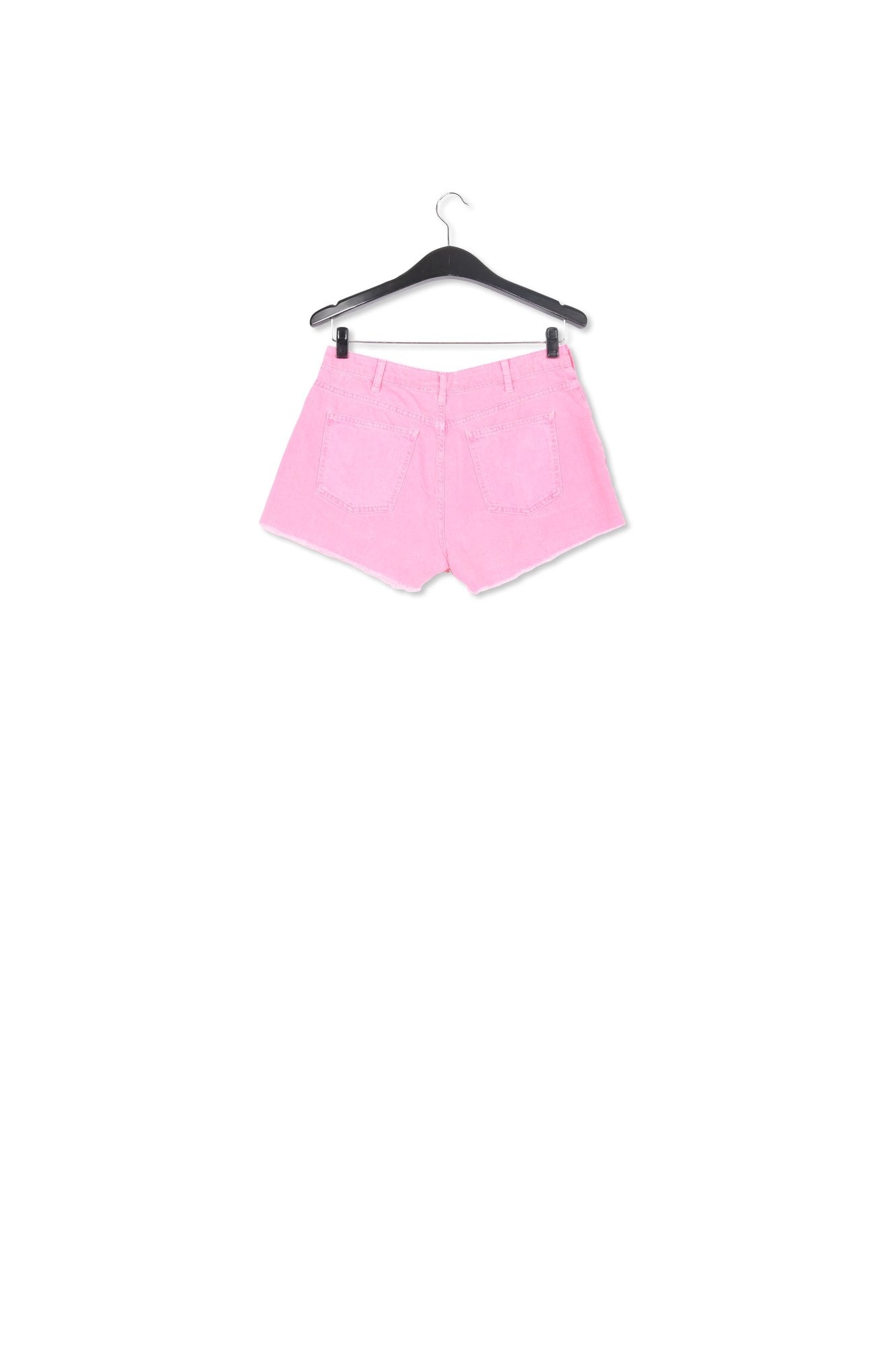 Neon pink frayed denim shorts RE—SSENTIEL | Essentiel second hand