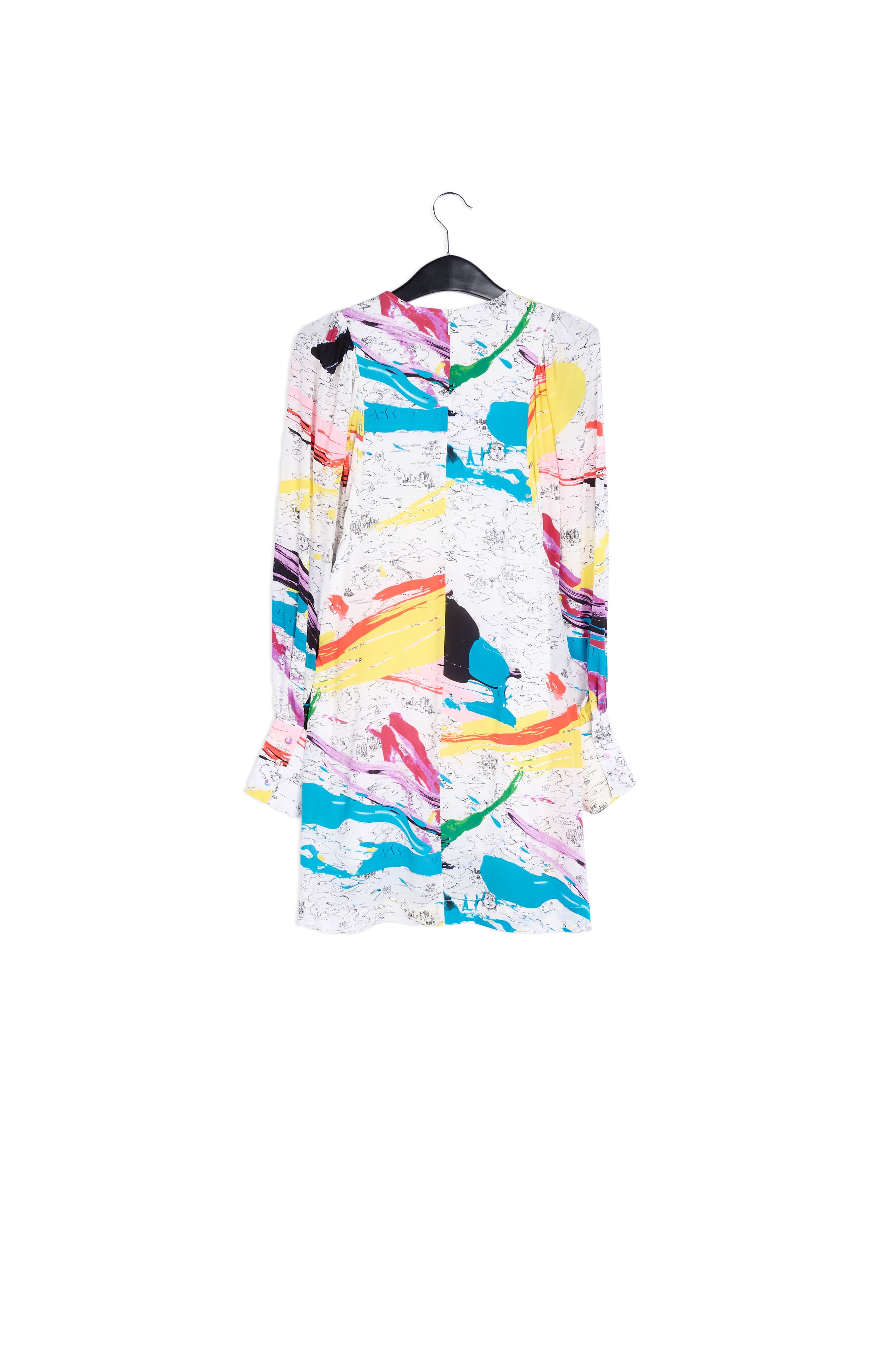 Off-white mini dress with colorful splatters RE—SSENTIEL | Essentiel second hand