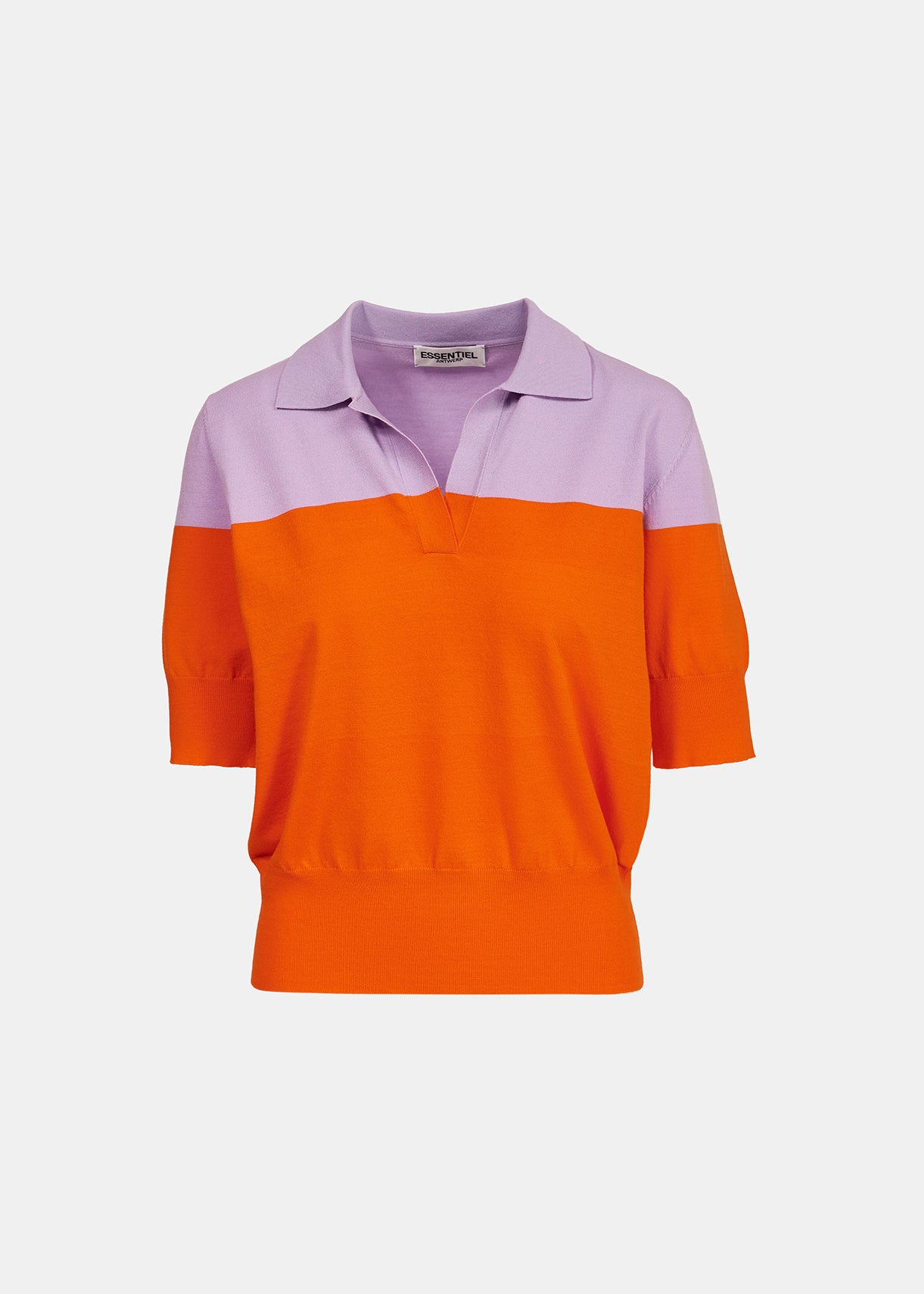 Oranje en lila gebreide polotop RE—SSENTIEL | Essentiel second hand