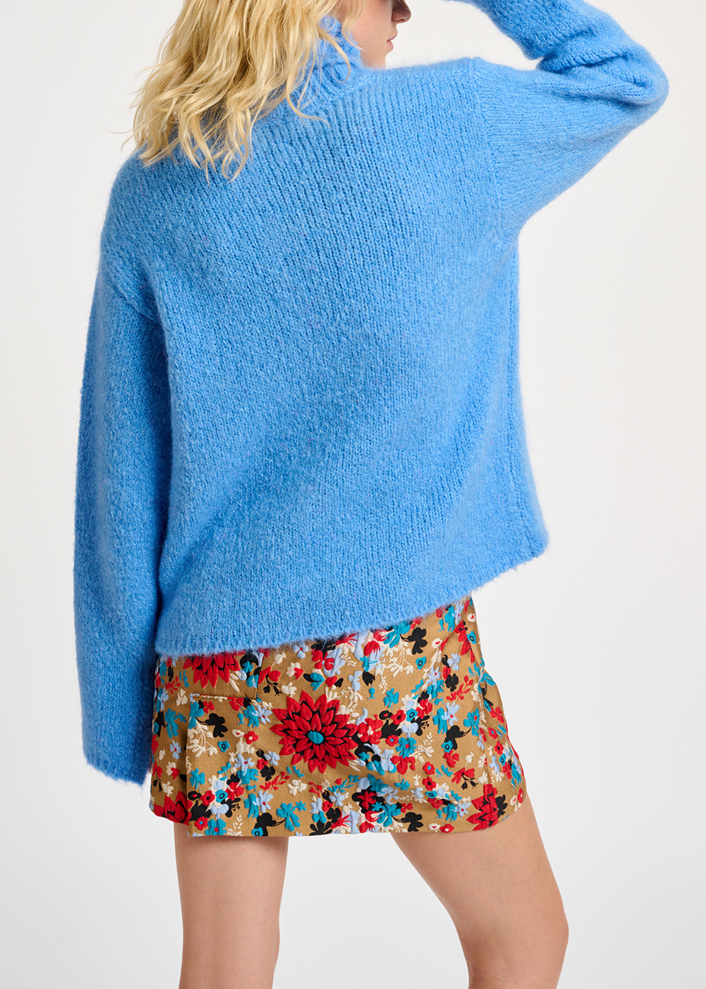 Blue mohair-blend turtleneck sweater RE—SSENTIEL | Essentiel second hand