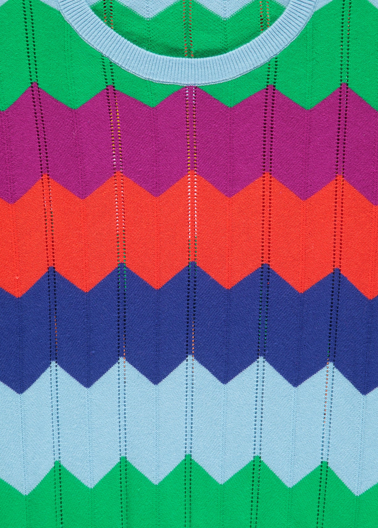 Bright multicolored zigzag pattern knitted jumper RE—SSENTIEL | Essentiel second hand