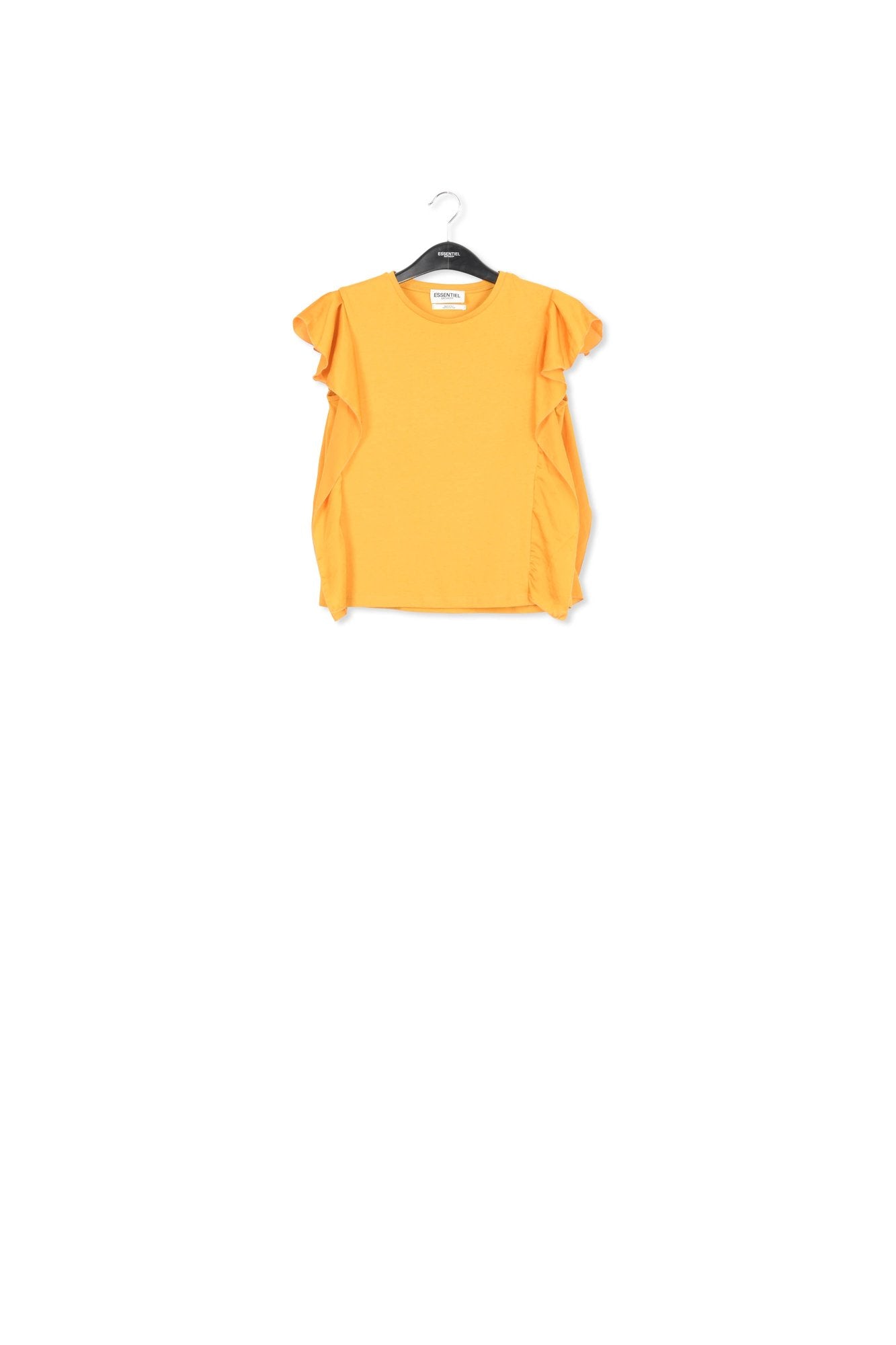 Yellow cotton-jersey t-shirt with satin sleeves RE—SSENTIEL | Essentiel second hand