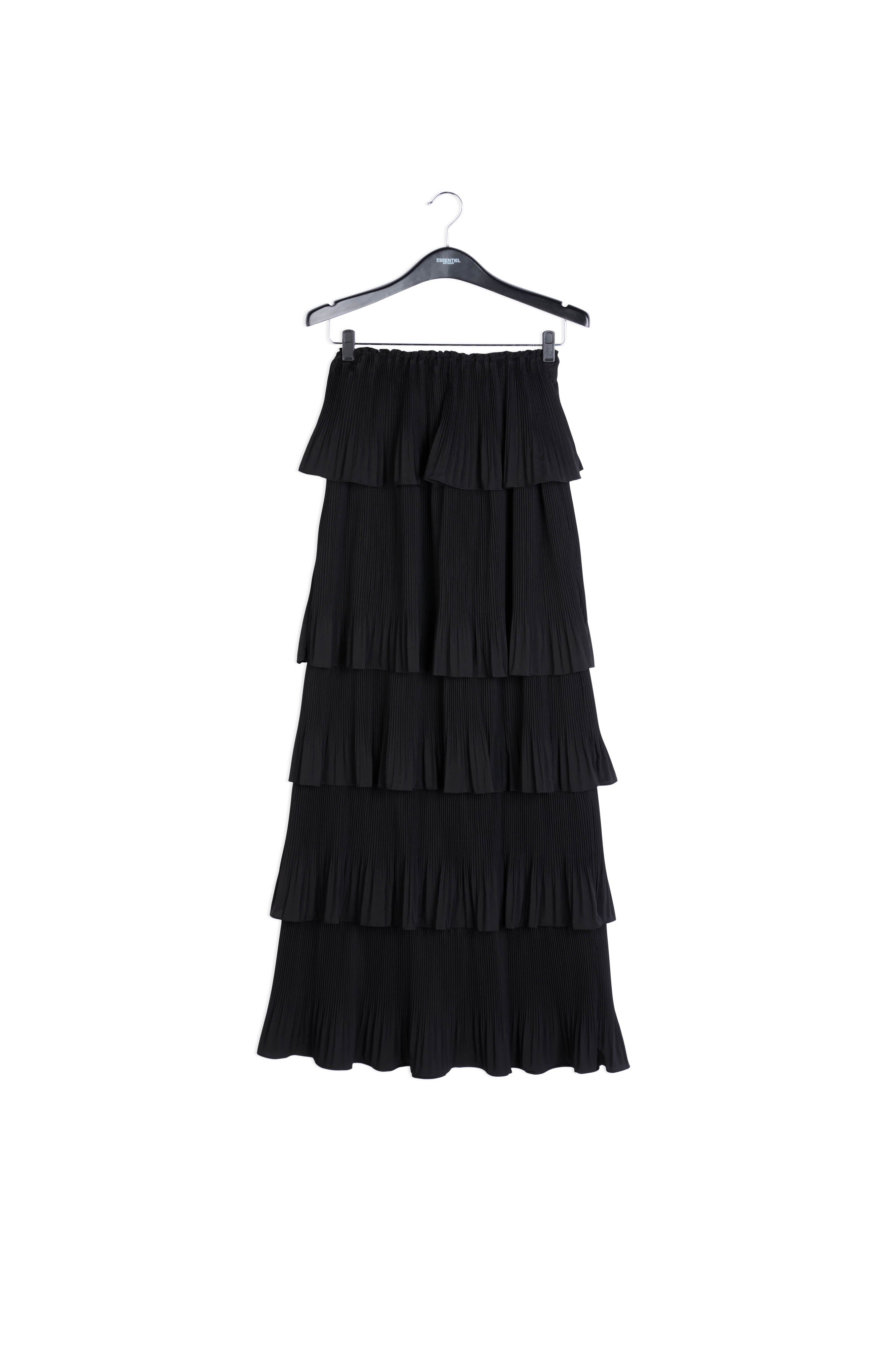 Black tiered strapless dress RE—SSENTIEL | Essentiel second hand