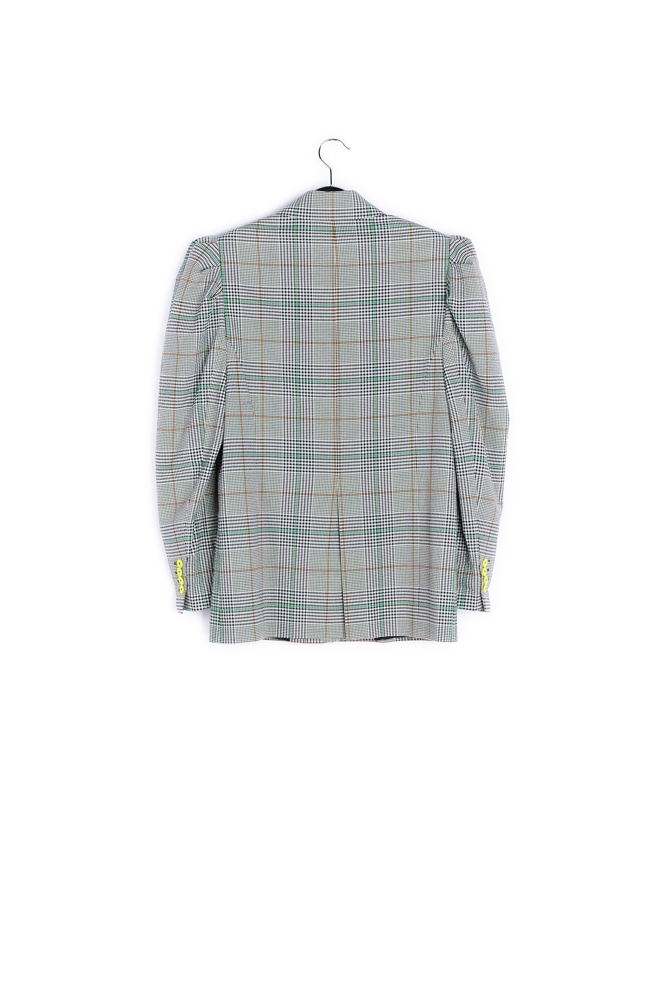 Off-white plaid double-breasted blazer RE—SSENTIEL | Essentiel second hand