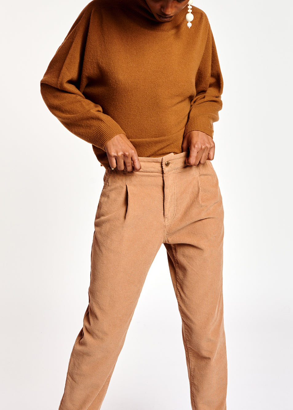 Camel merino wool blend turtleneck sweater RE—SSENTIEL | Essentiel second hand