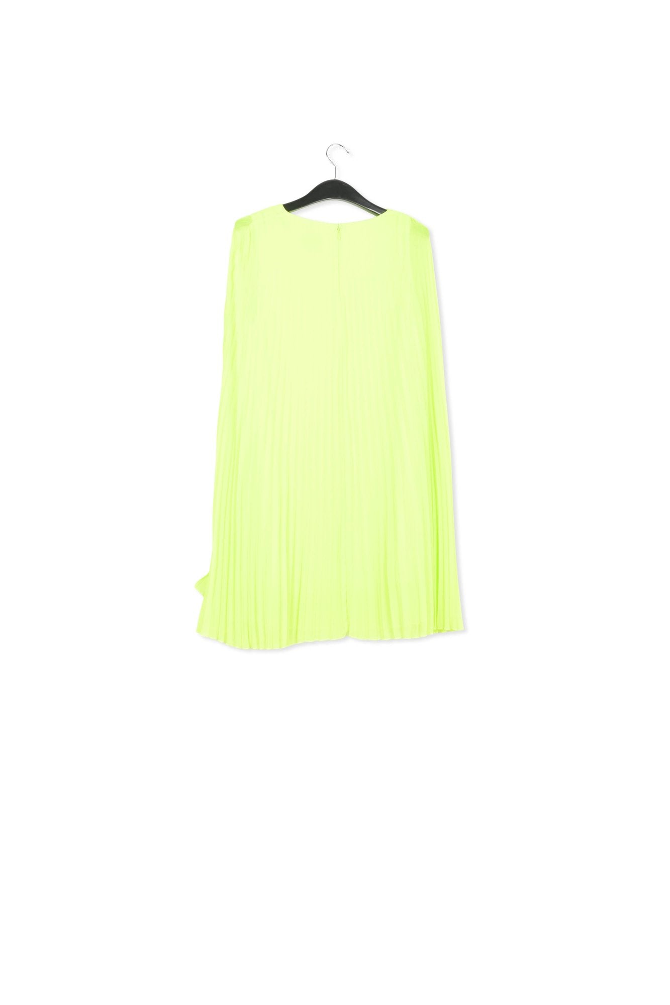 Neon yellow plissé cape-effect mini dress RE—SSENTIEL | Essentiel second hand