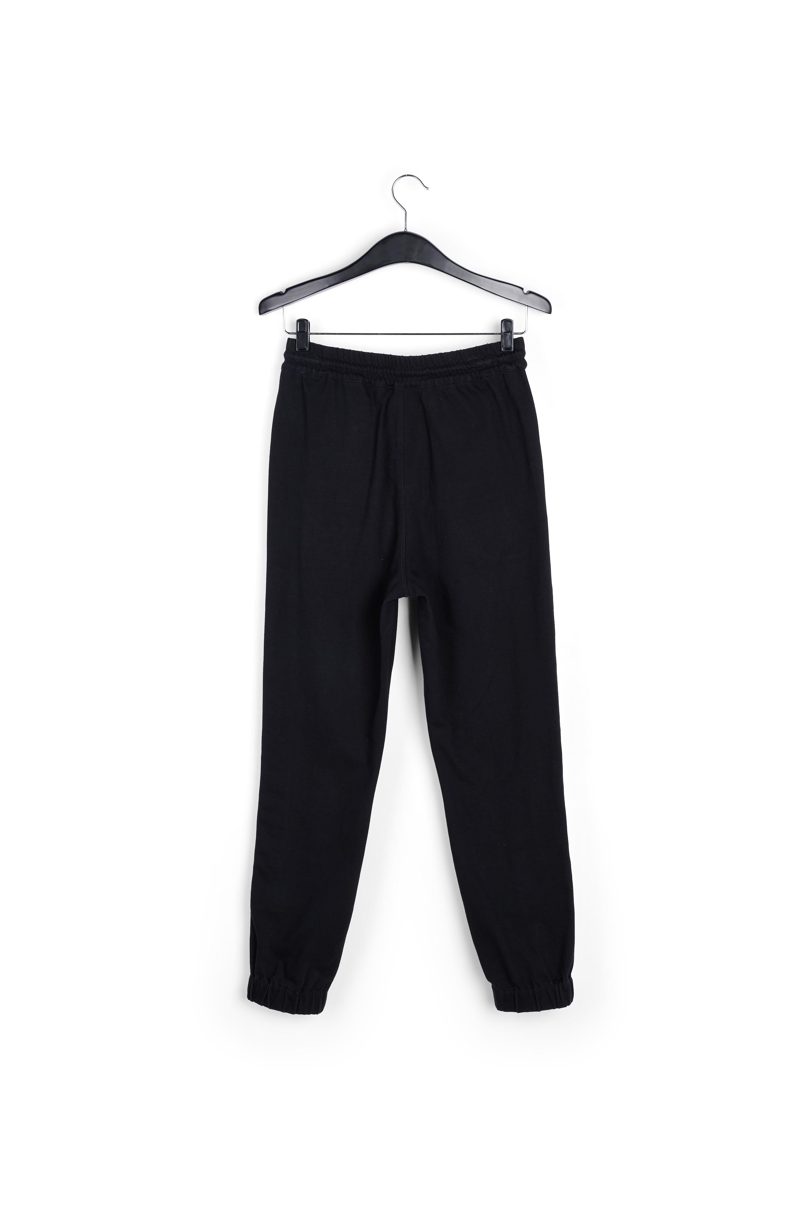 Pantalon de jogging noir avec bande côtelée RE—SSENTIEL | Essentiel second hand