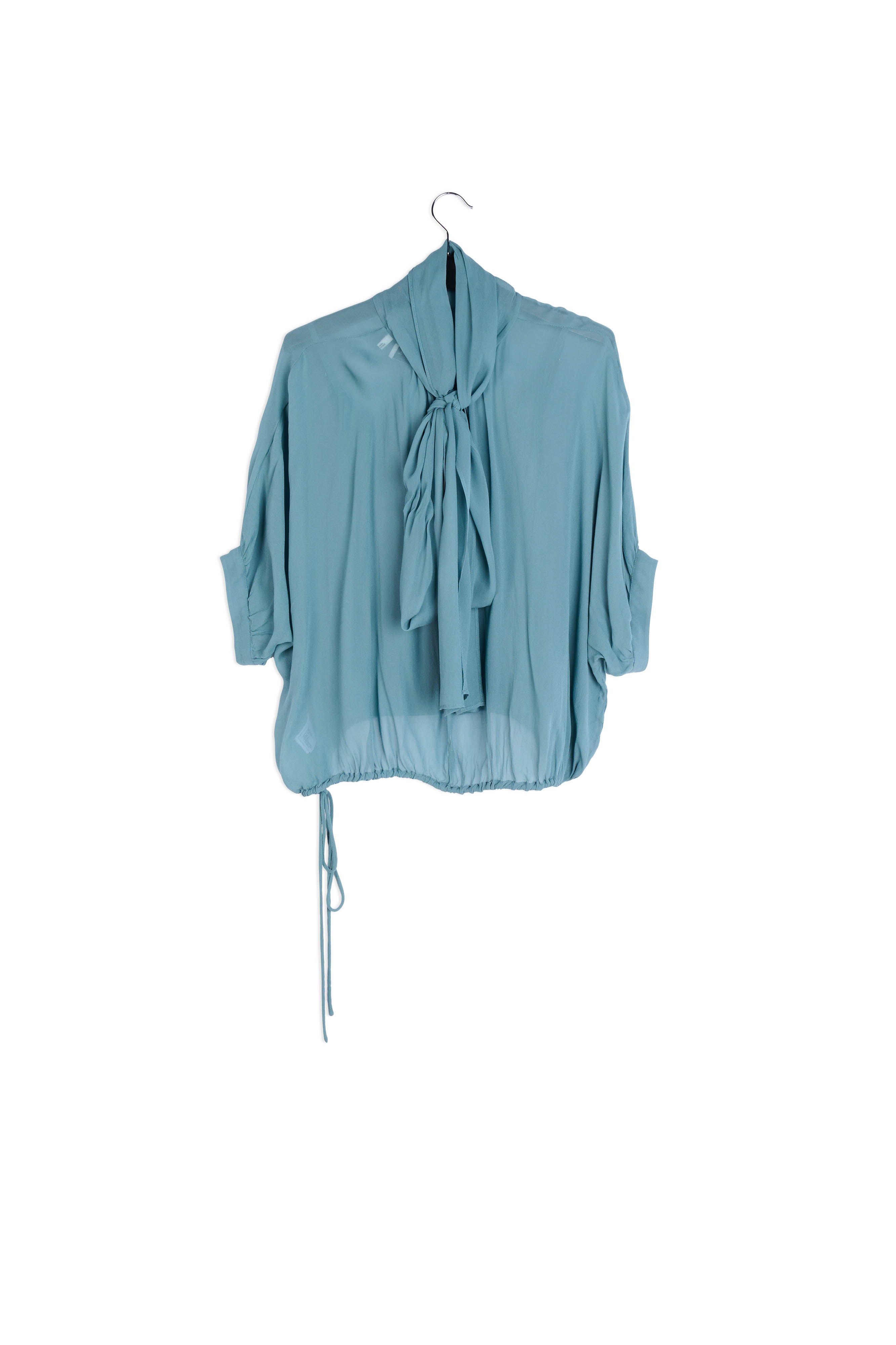 Blue voluminous sheer top RE—SSENTIEL | Essentiel second hand