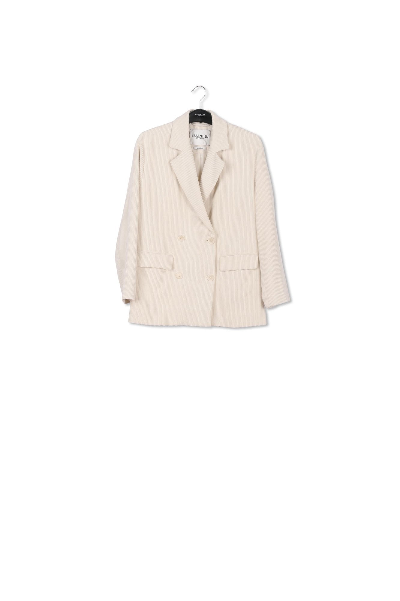 Ecru corduroy double-breasted blazer RE—SSENTIEL | Essentiel second hand