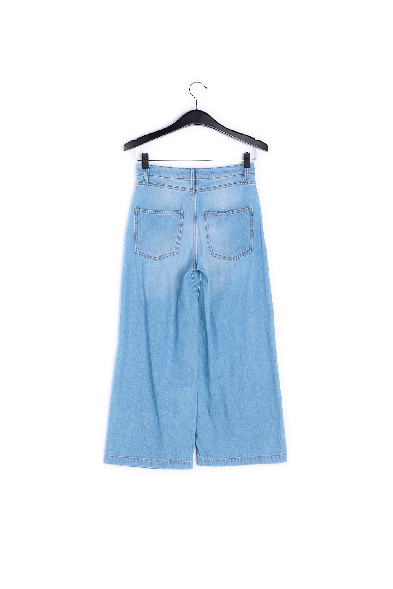 Light blue cropped wide-leg jeans. RE—SSENTIEL | Essentiel second hand
