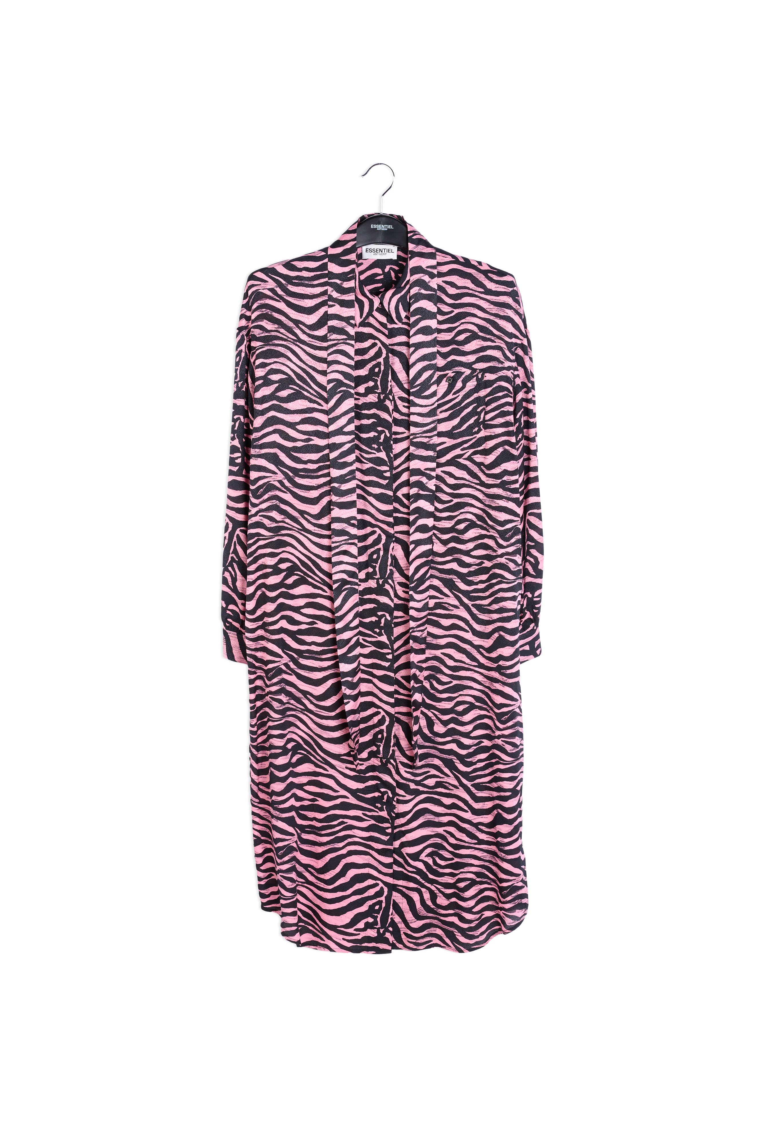 Pink zebra-print shirt dress RE—SSENTIEL | Essentiel second hand