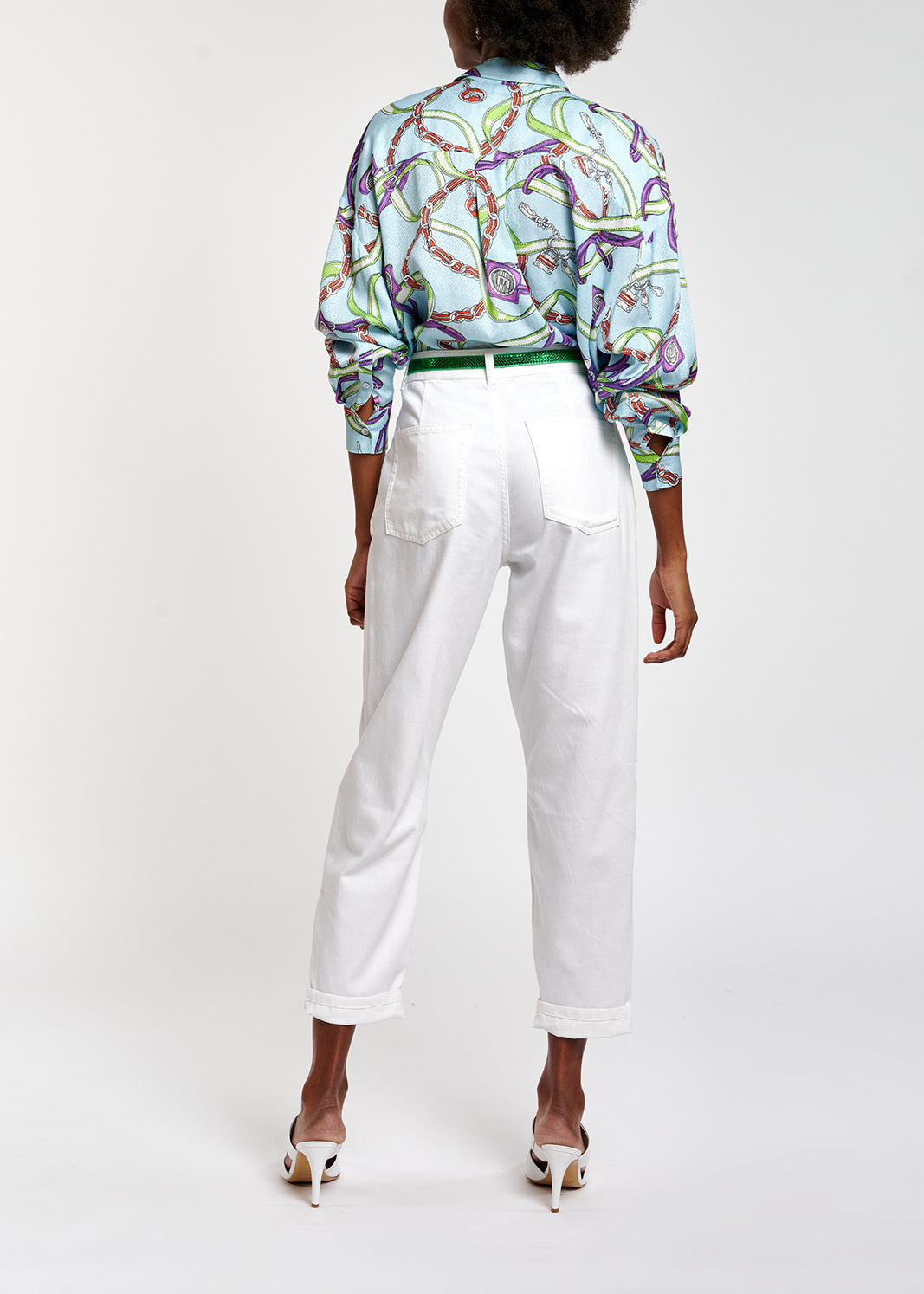 White loose-fit denim pants RE—SSENTIEL | Essentiel second hand