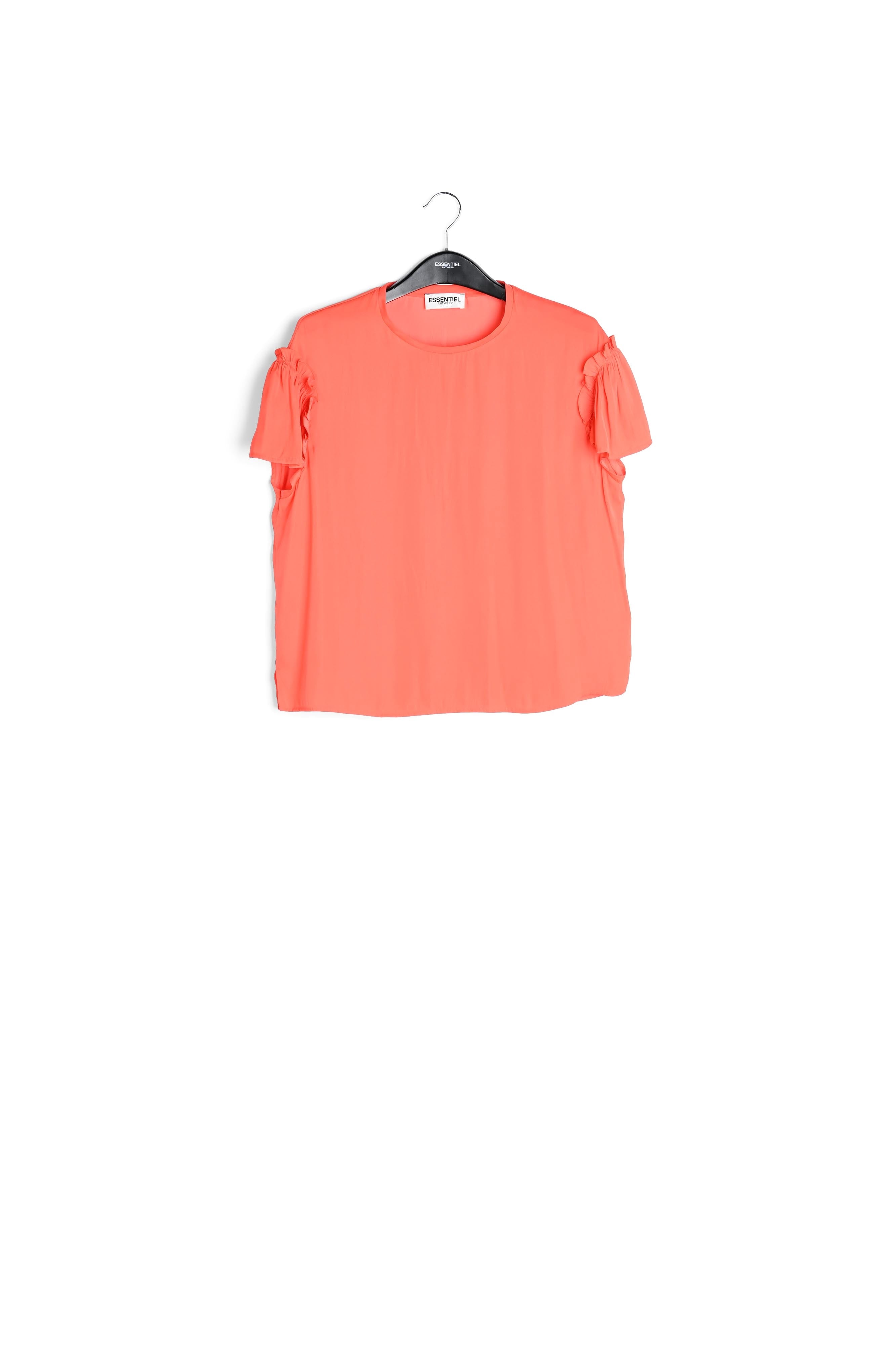 Oranje top met korte ruchemouwen RE—SSENTIEL | Essentiel second hand