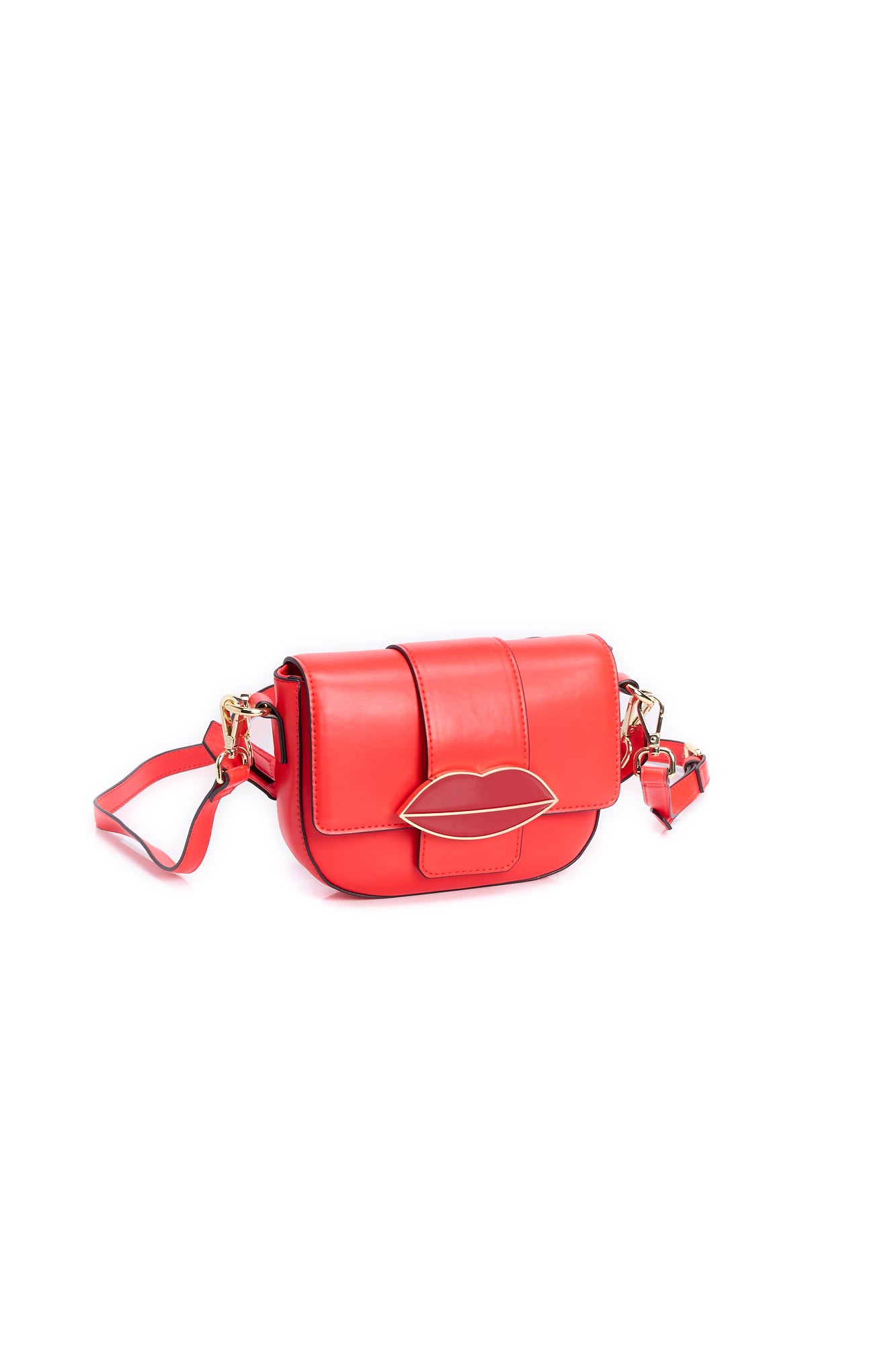 Red shoulder bag with red lips RE—SSENTIEL | Essentiel second hand