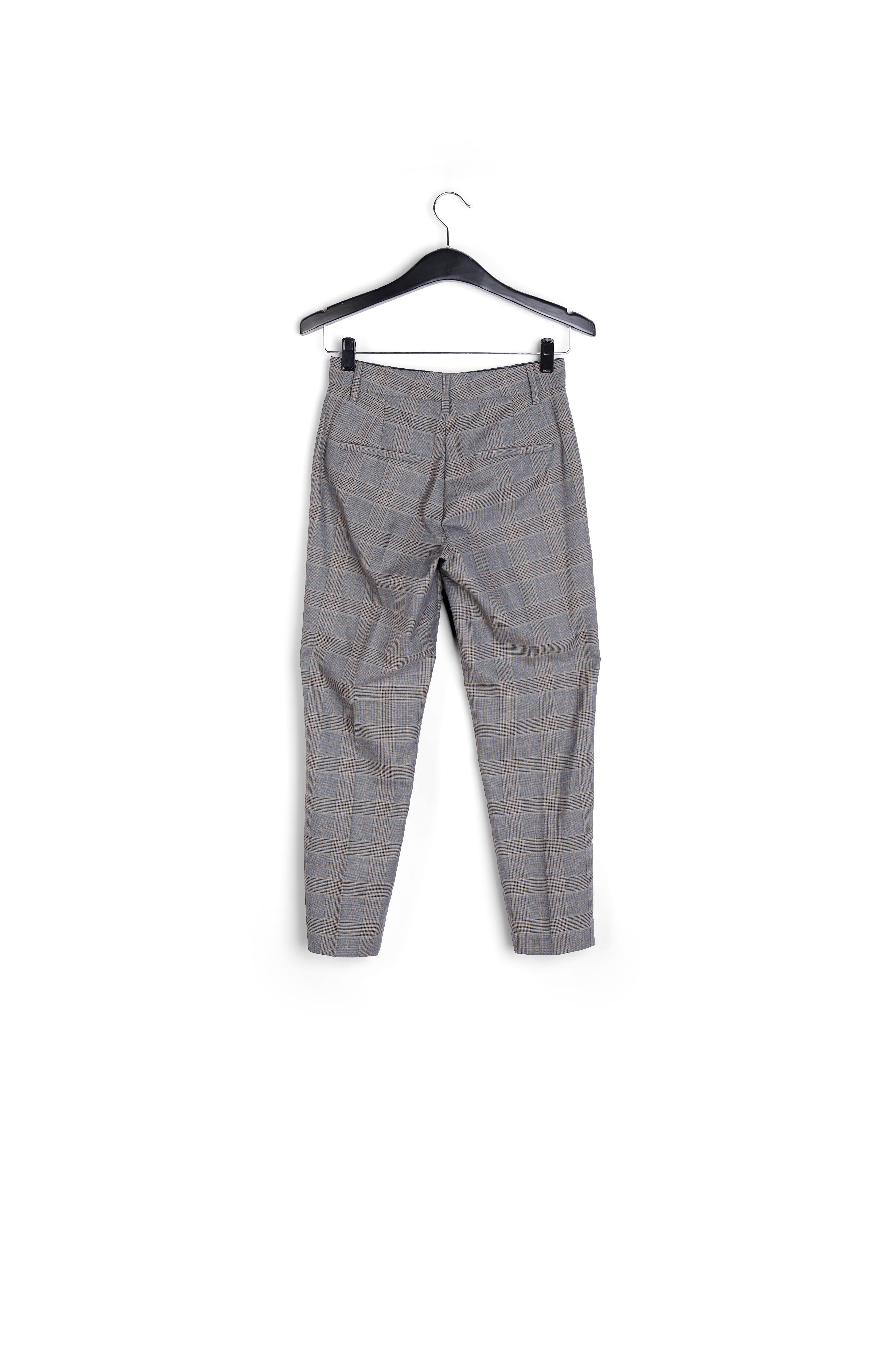 Pantalon gris 7/8me fuselé à carreaux RE—SSENTIEL | Essentiel second hand