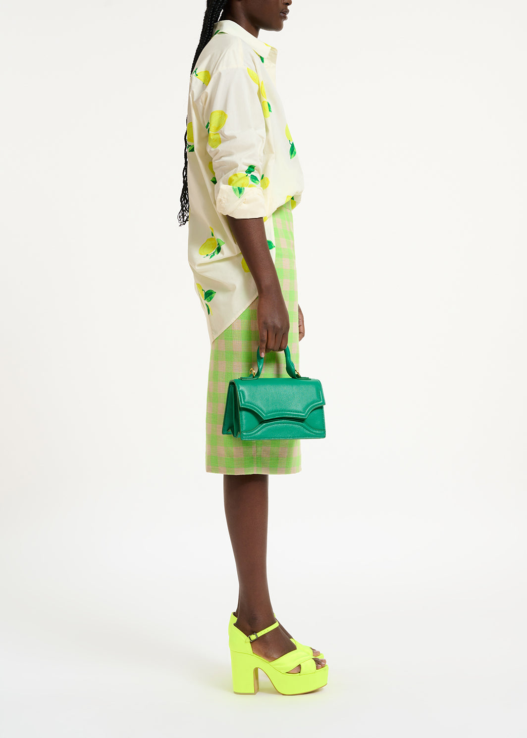 White cotton shirt with lemon print RE—SSENTIEL | Essentiel second hand