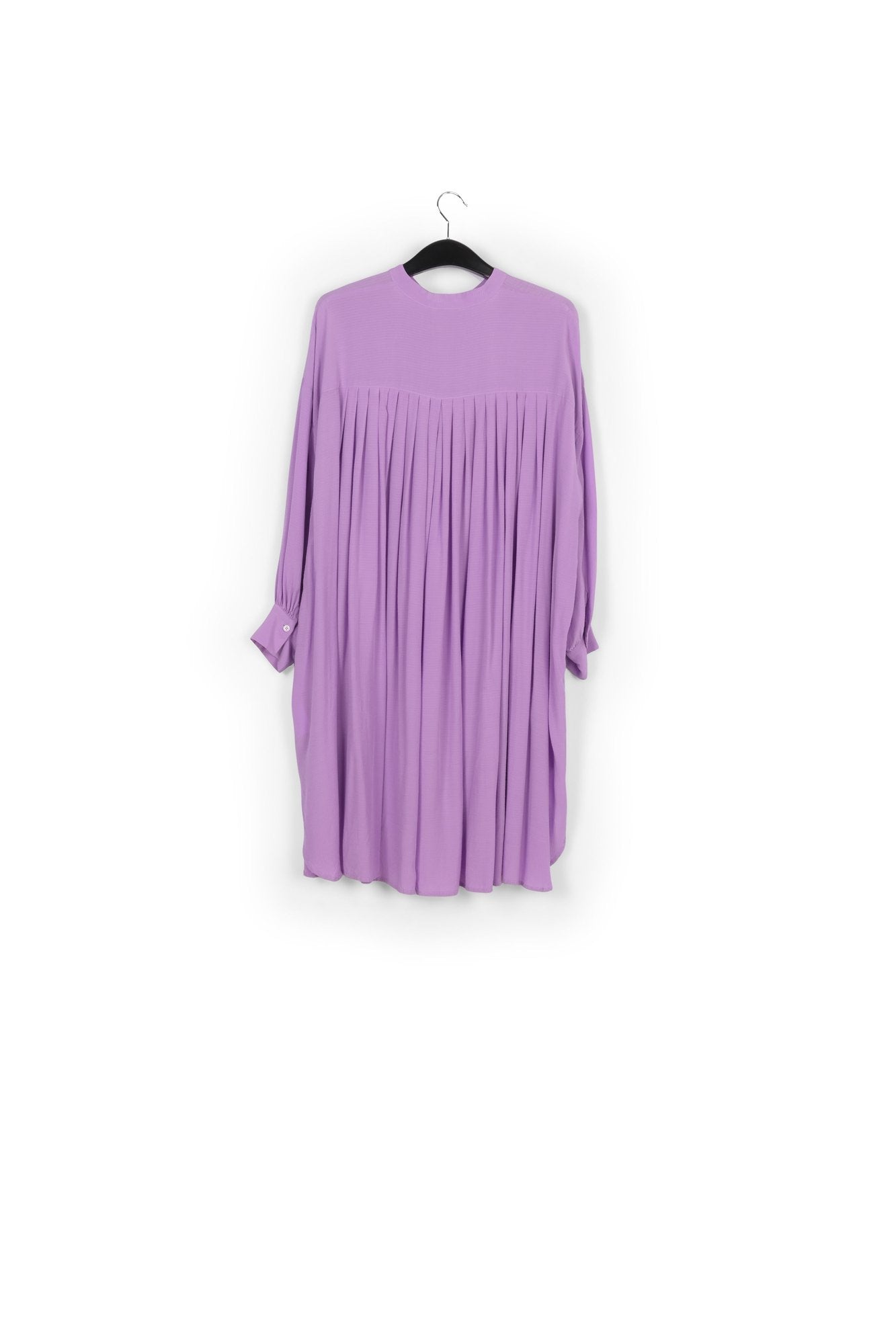 Lilac relaxed-fit shirt dress with plissé backside RE—SSENTIEL | Essentiel second hand