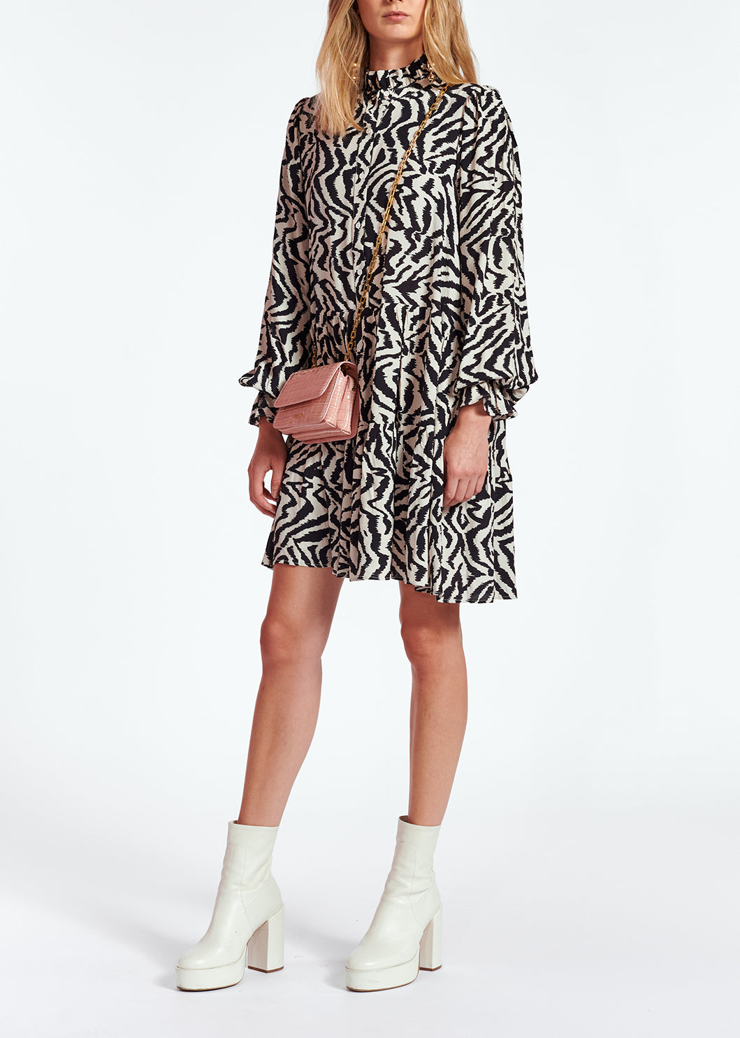 Zebra print and dots A-line mini dress RE—SSENTIEL | Essentiel second hand