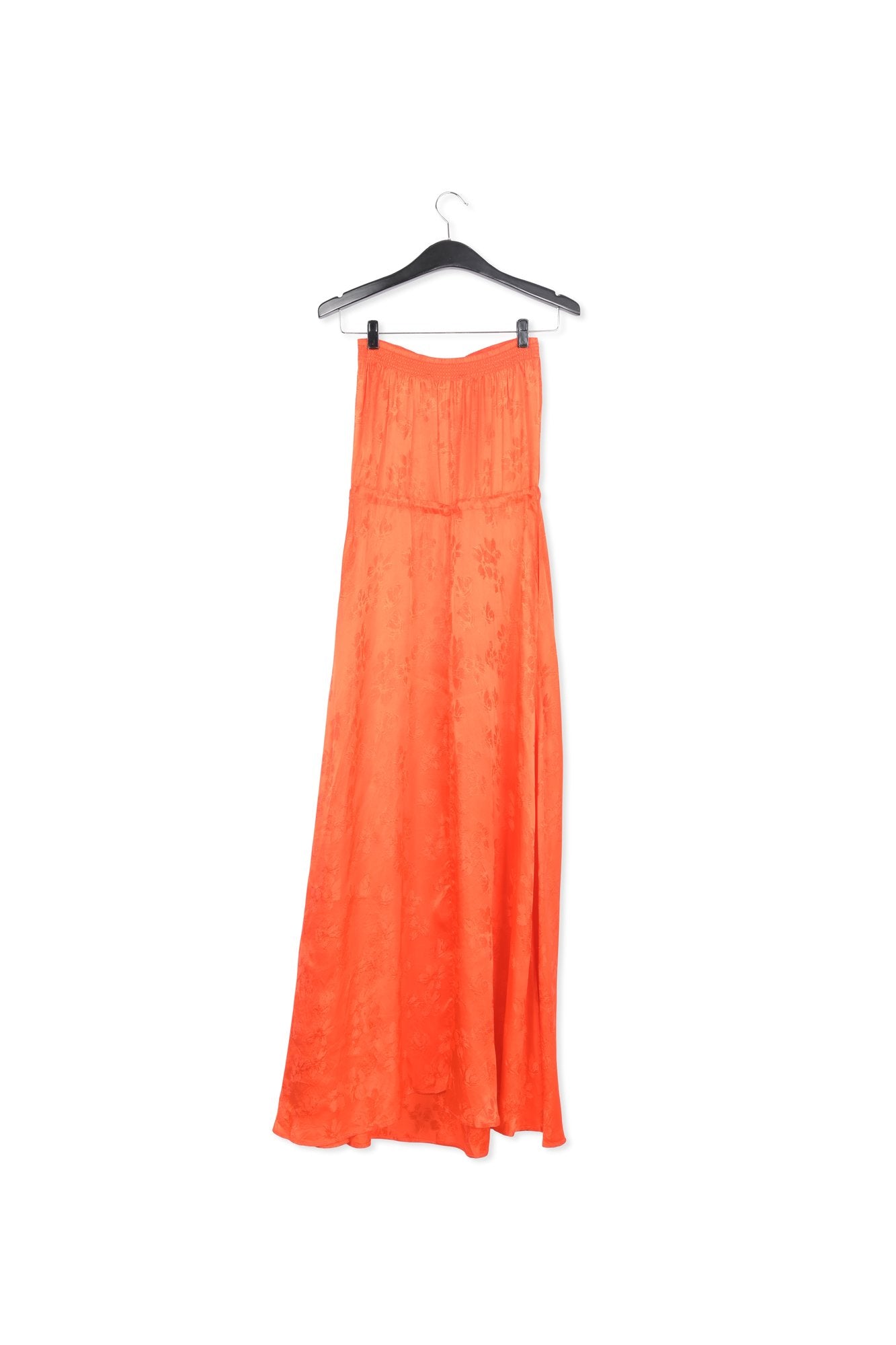 Robe maxi en jacquard orange à fleurs RE—SSENTIEL | Essentiel second hand