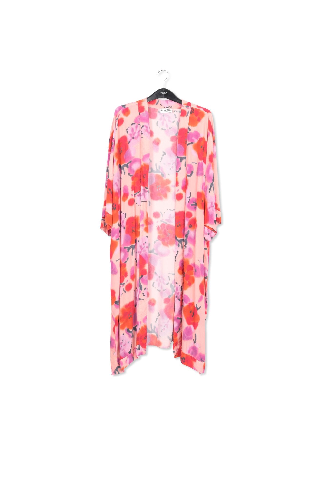 Light pink, red and purple floral kimono RE—SSENTIEL | Essentiel second hand