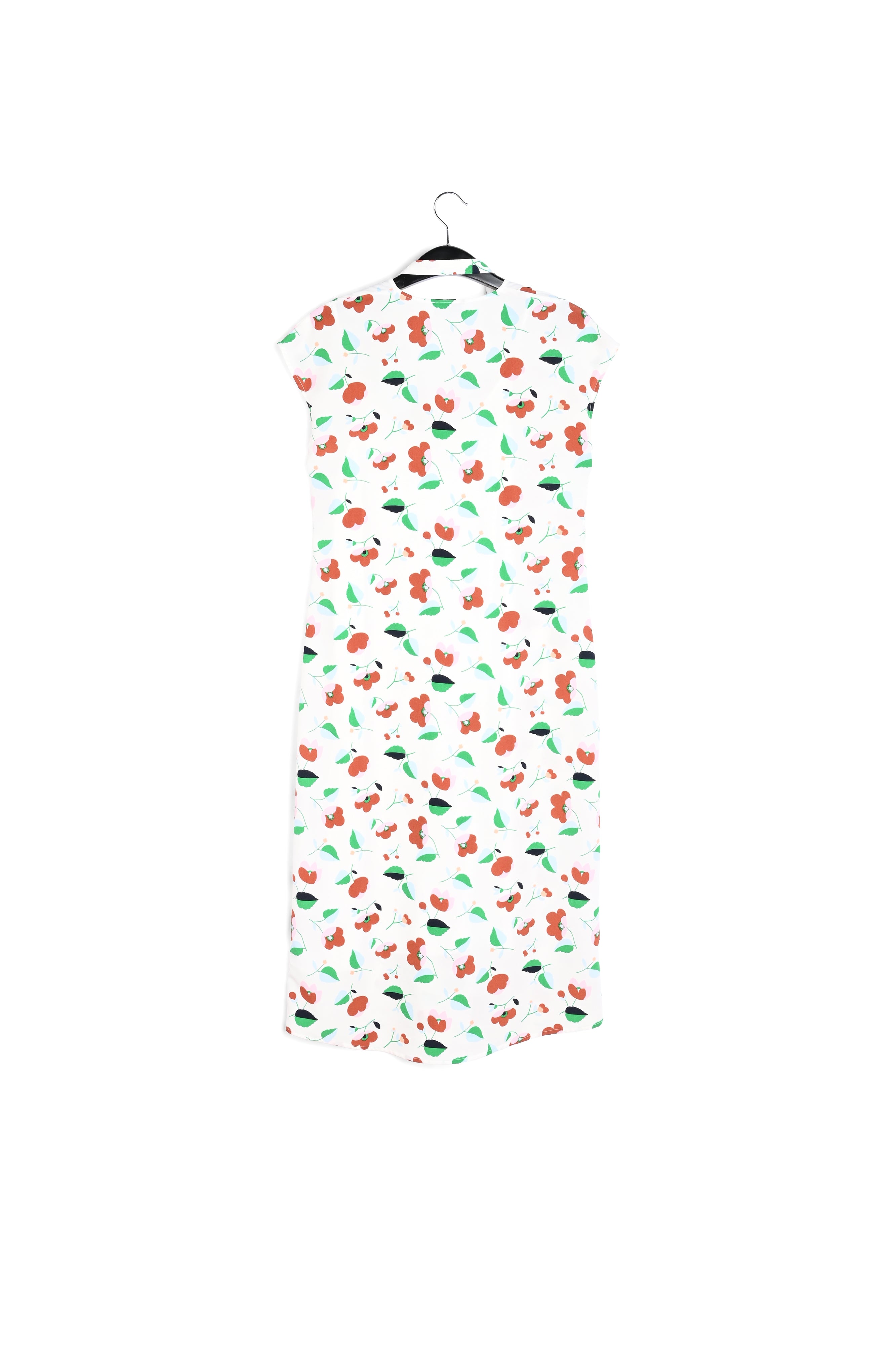 Gebroken witte midi-jurk met bloemenprint en riem RE—SSENTIEL | Essentiel second hand