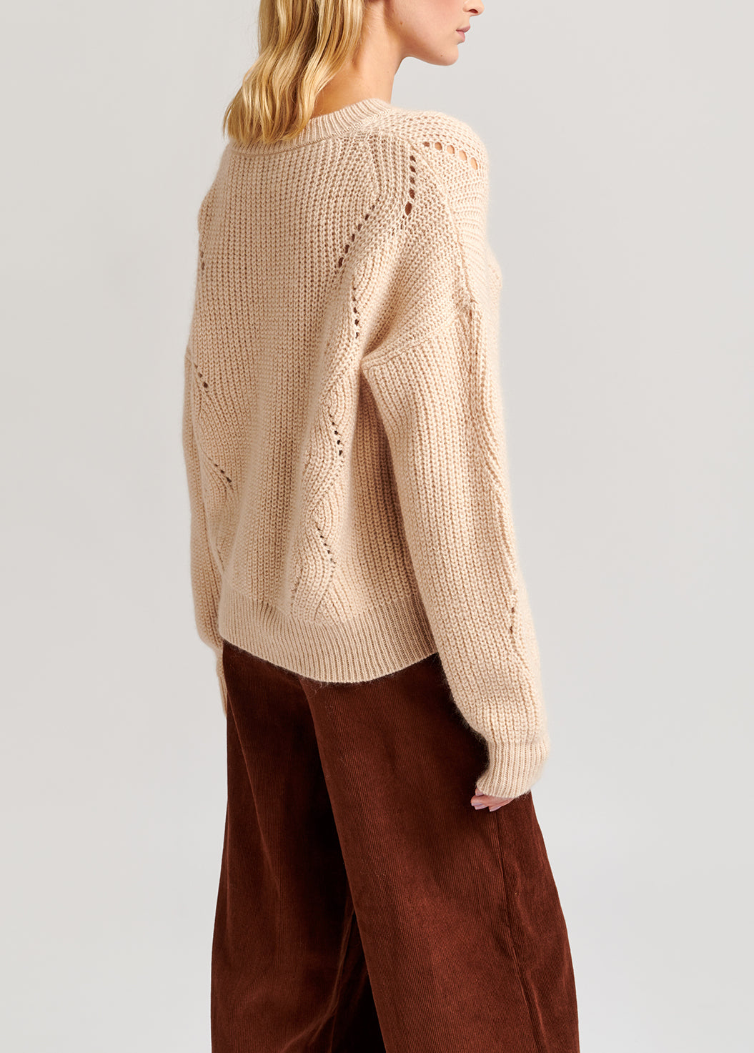 Off-white ribbed mohair-blend sweater RE—SSENTIEL | Essentiel second hand