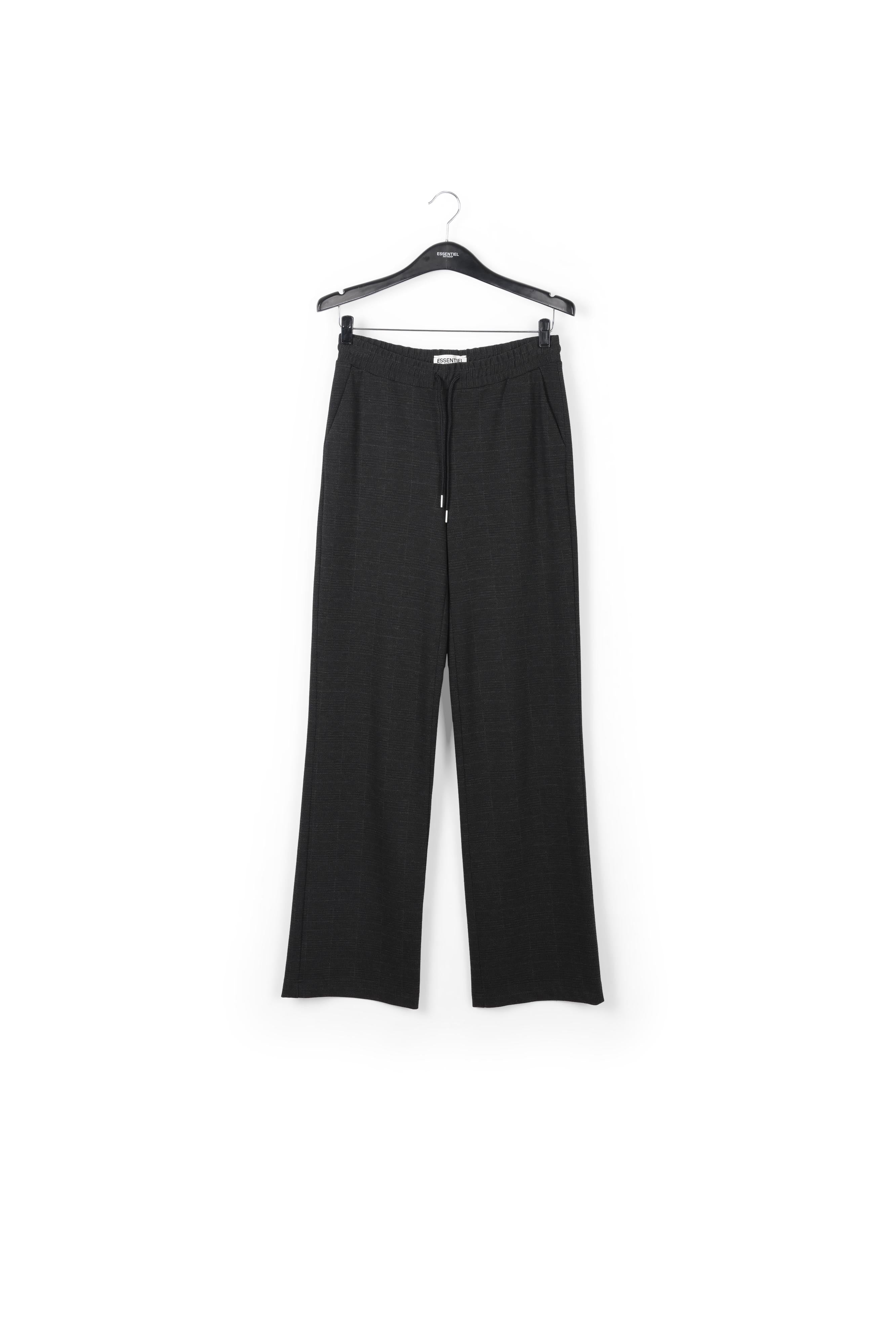 Grey check loose-fit straight-leg pants RE—SSENTIEL | Essentiel second hand