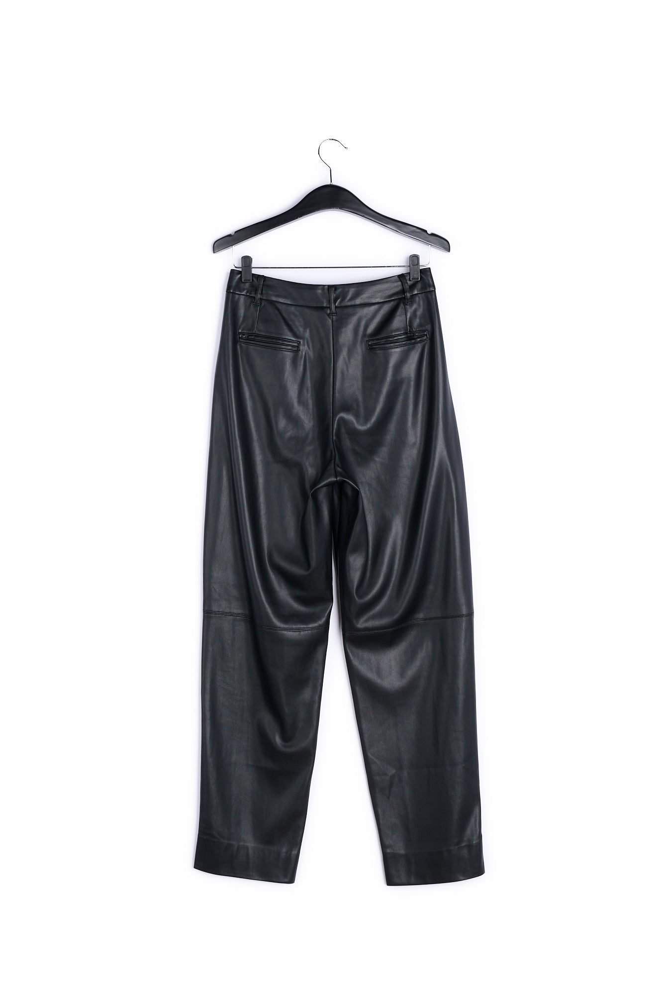 Black faux leather baggy-fit pants RE—SSENTIEL | Essentiel second hand